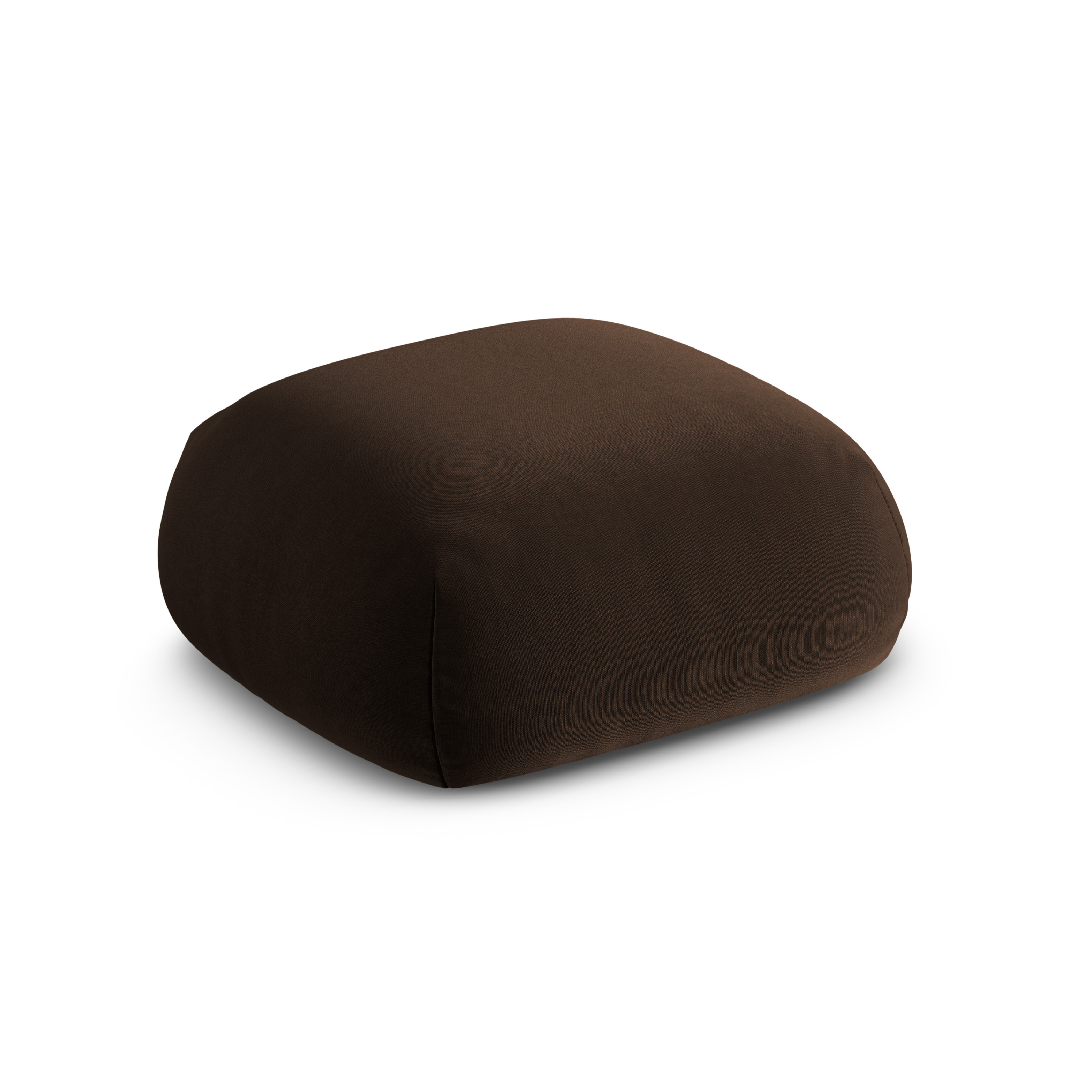 Fluwelen poef ROGER chocolade