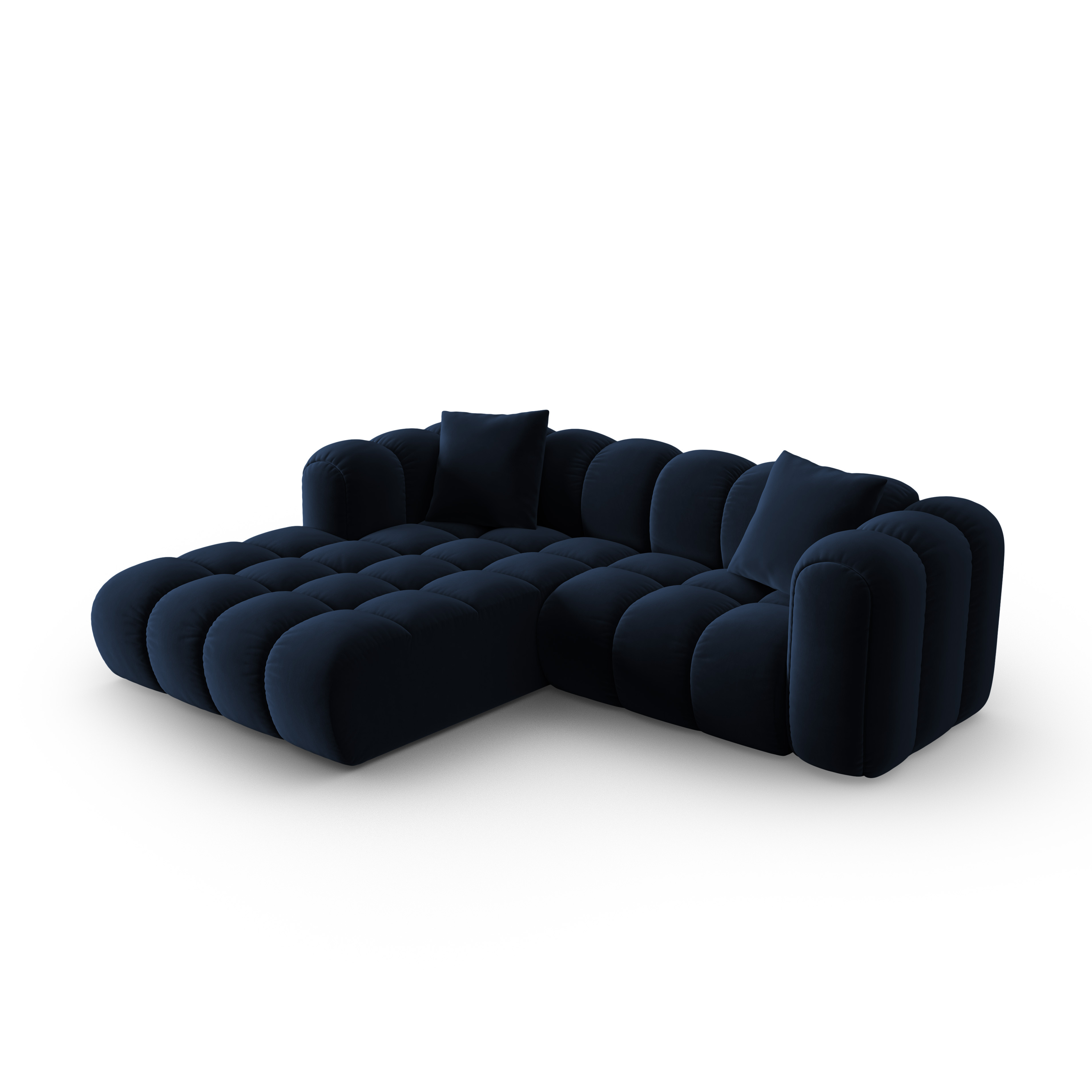 Left-facing 3-seater velvet corner sofa ASTRO royal blue