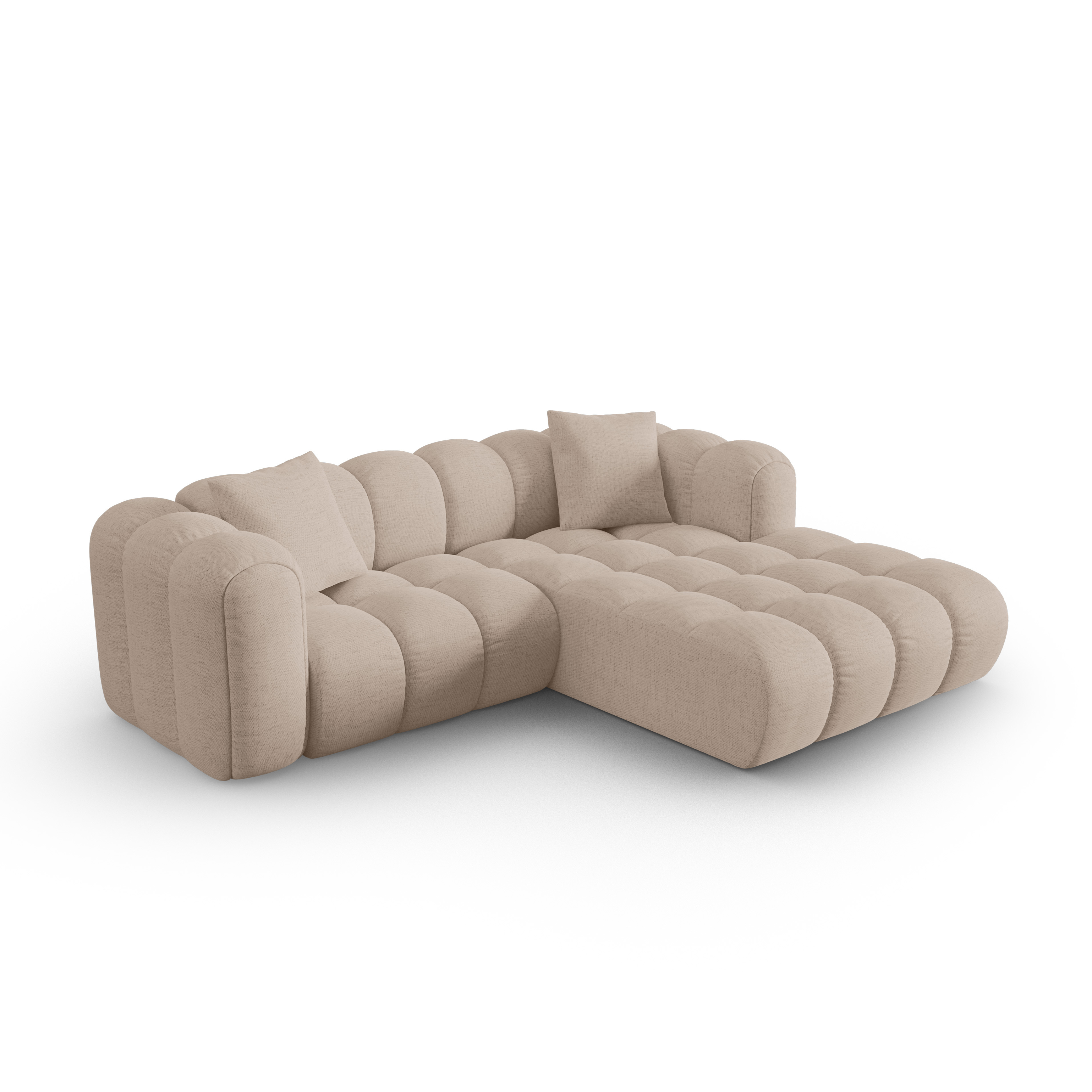 Right-facing 3-seater corner sofa ASTRO cappuccino chenille