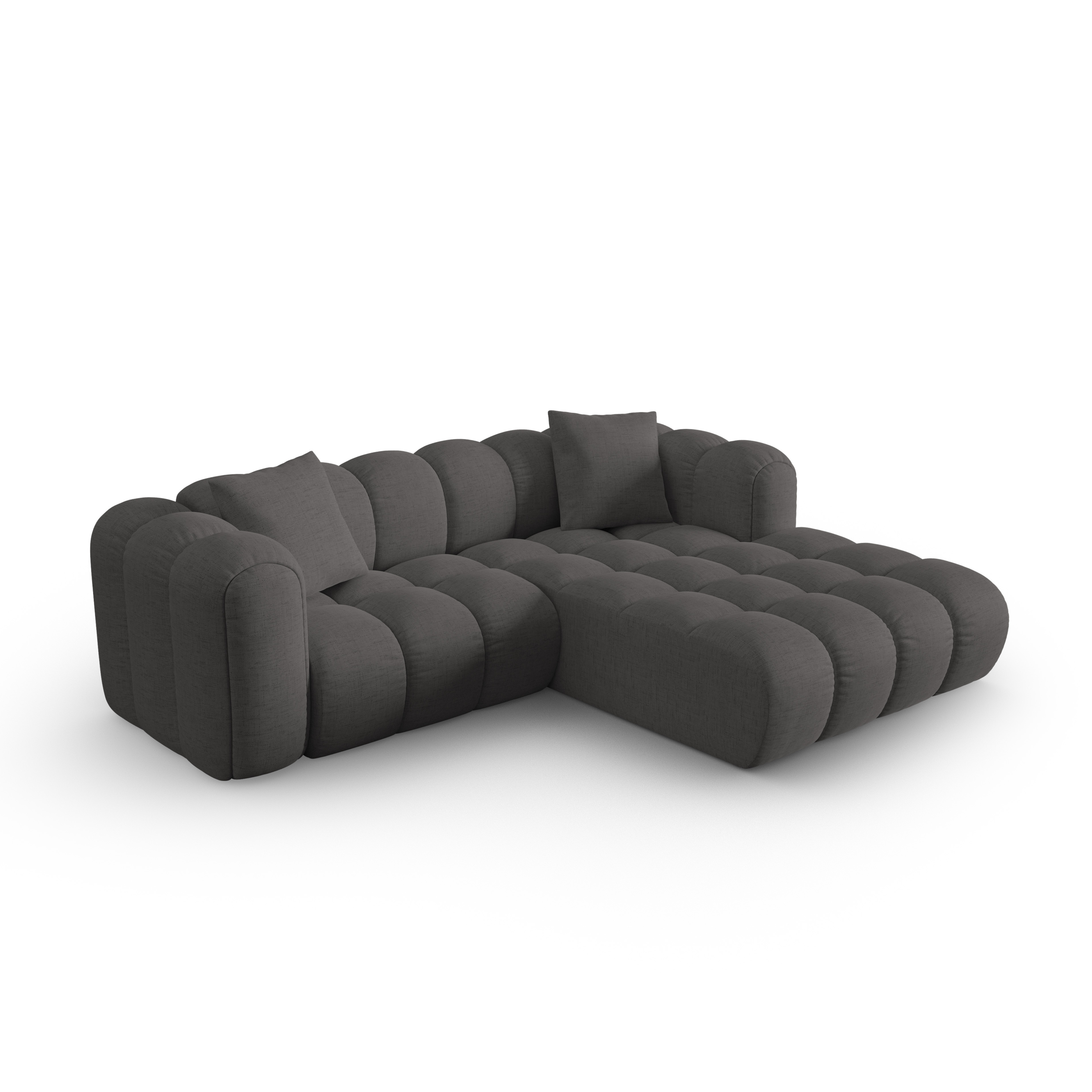 Right-facing 3-seater sofa ASTRO gray chenille