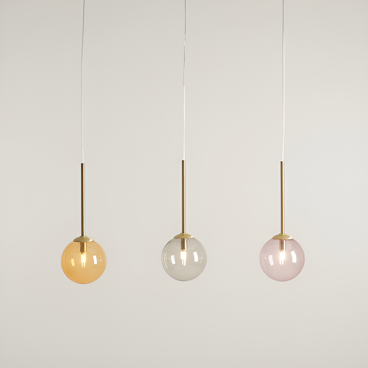 Hanglamp BOSSO TRIO kleurrijk glas