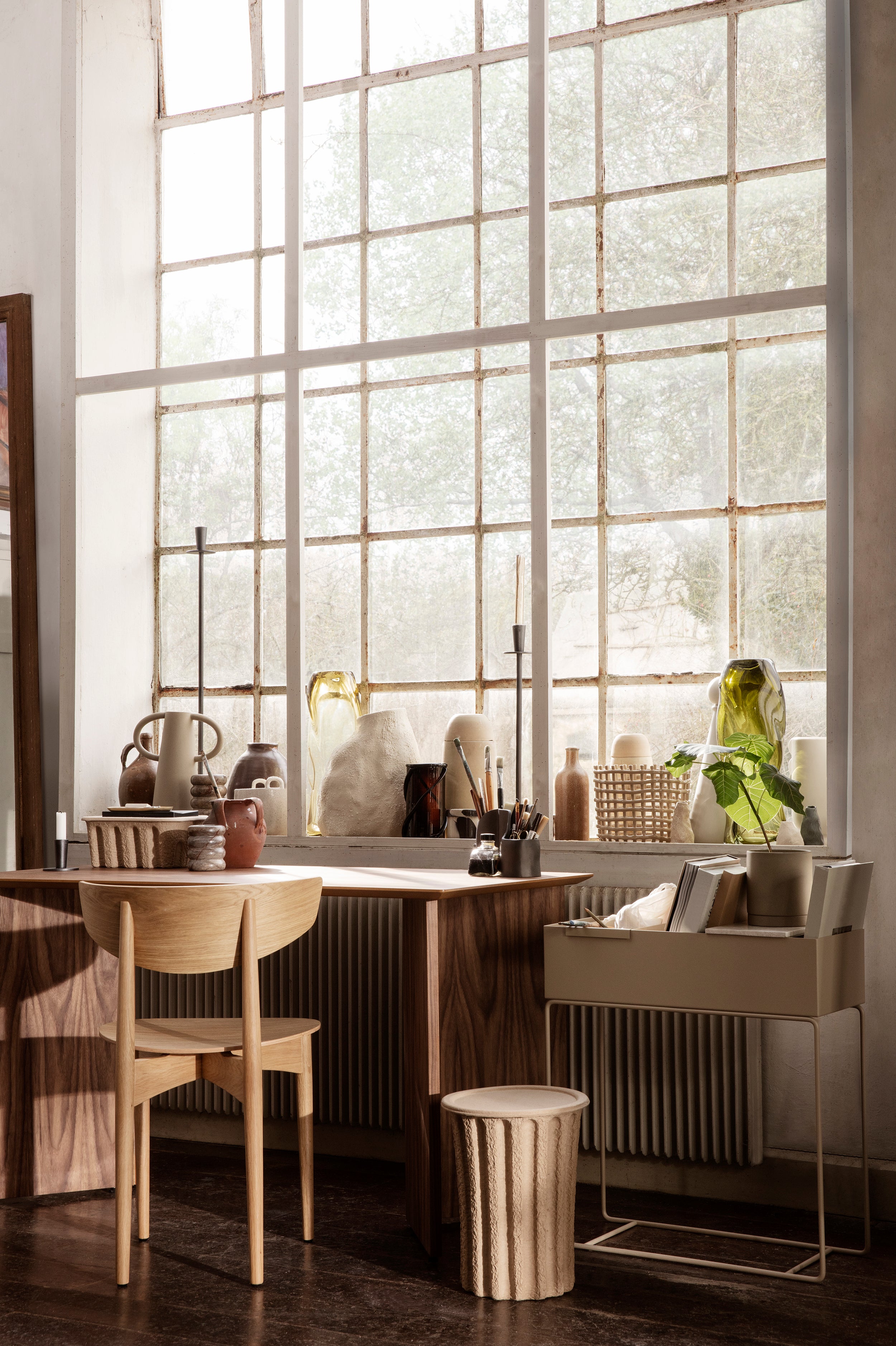 Krzesło HERMAN WOOD bielony buk – drewno, ferm LIVING