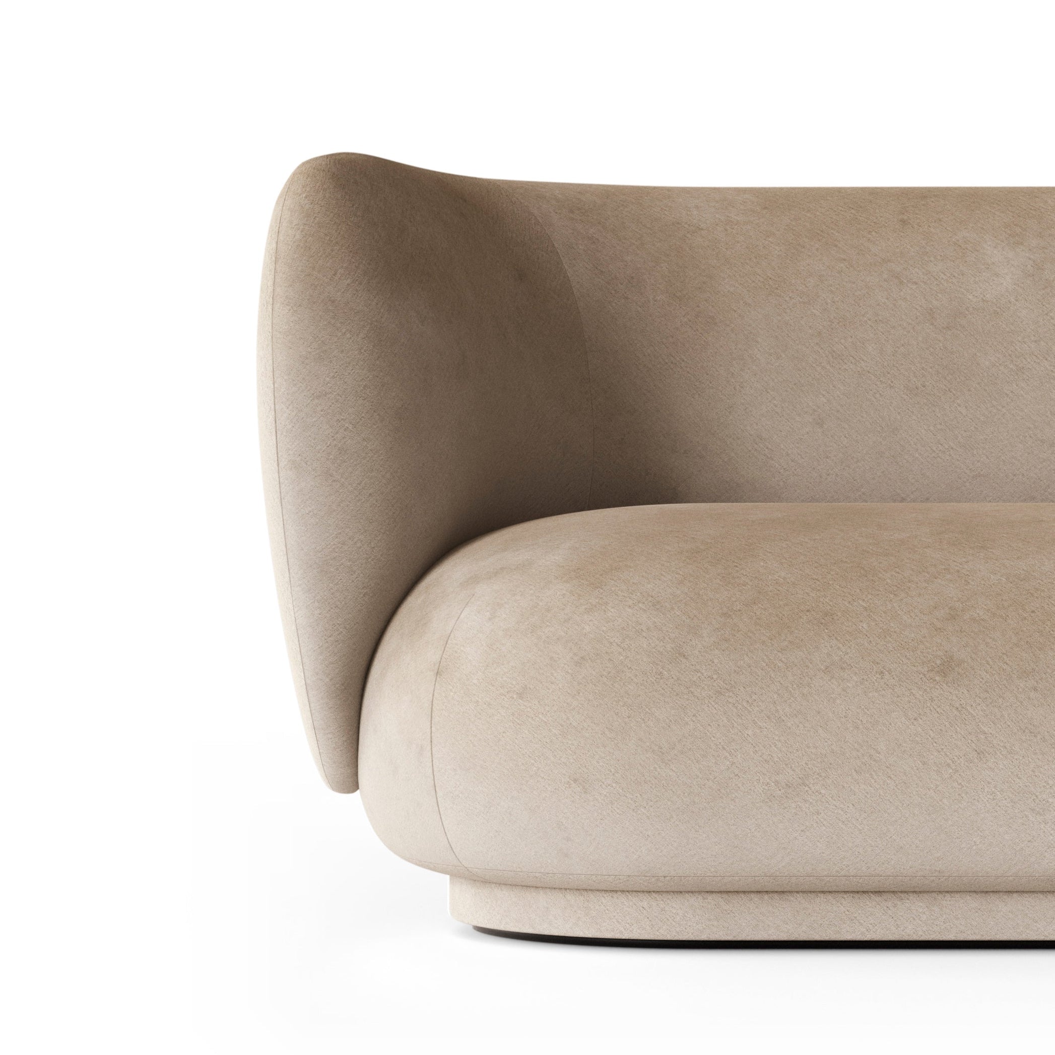 Sofa 4-persoons RICO Vervaagd Fluweel zandkleurig