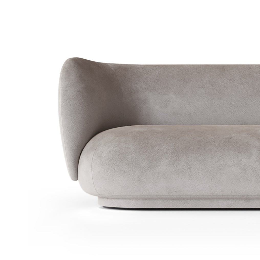 Sofa 4-persoons RICO Vervaagd Fluweel grijs
