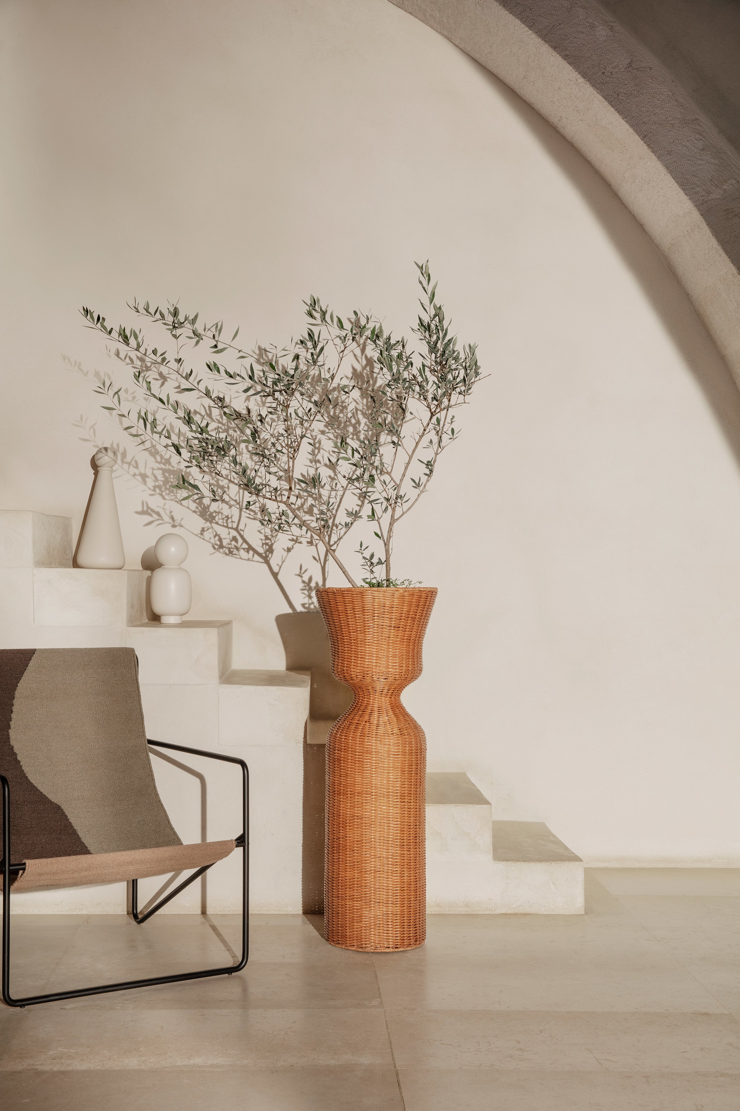 Plantenstandaard AGNES TALL riet