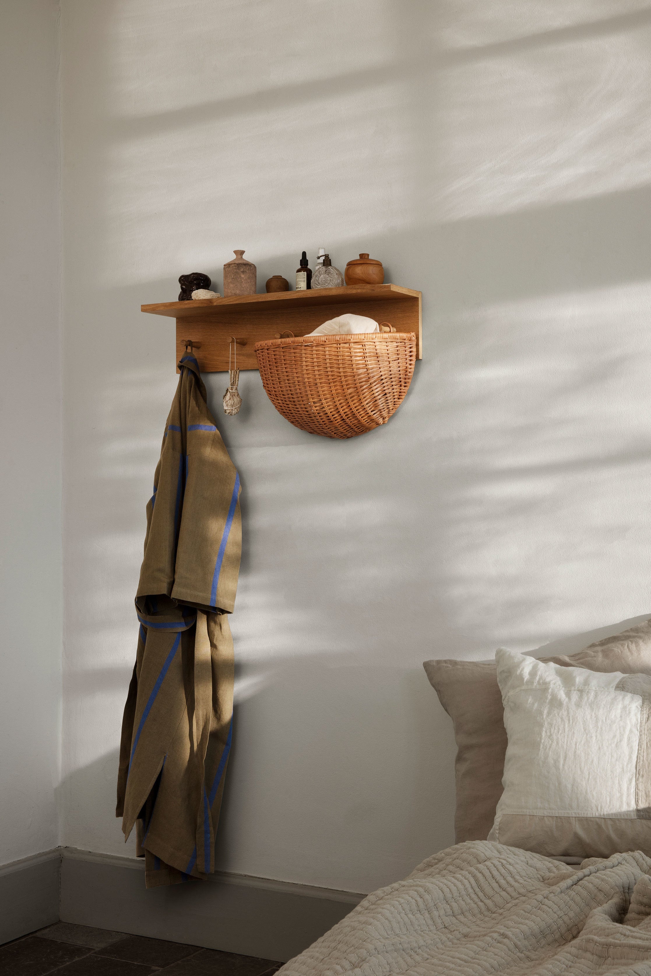 Set van hangende manden GEVLOCHTEN MUURTASJES gevlochten riet