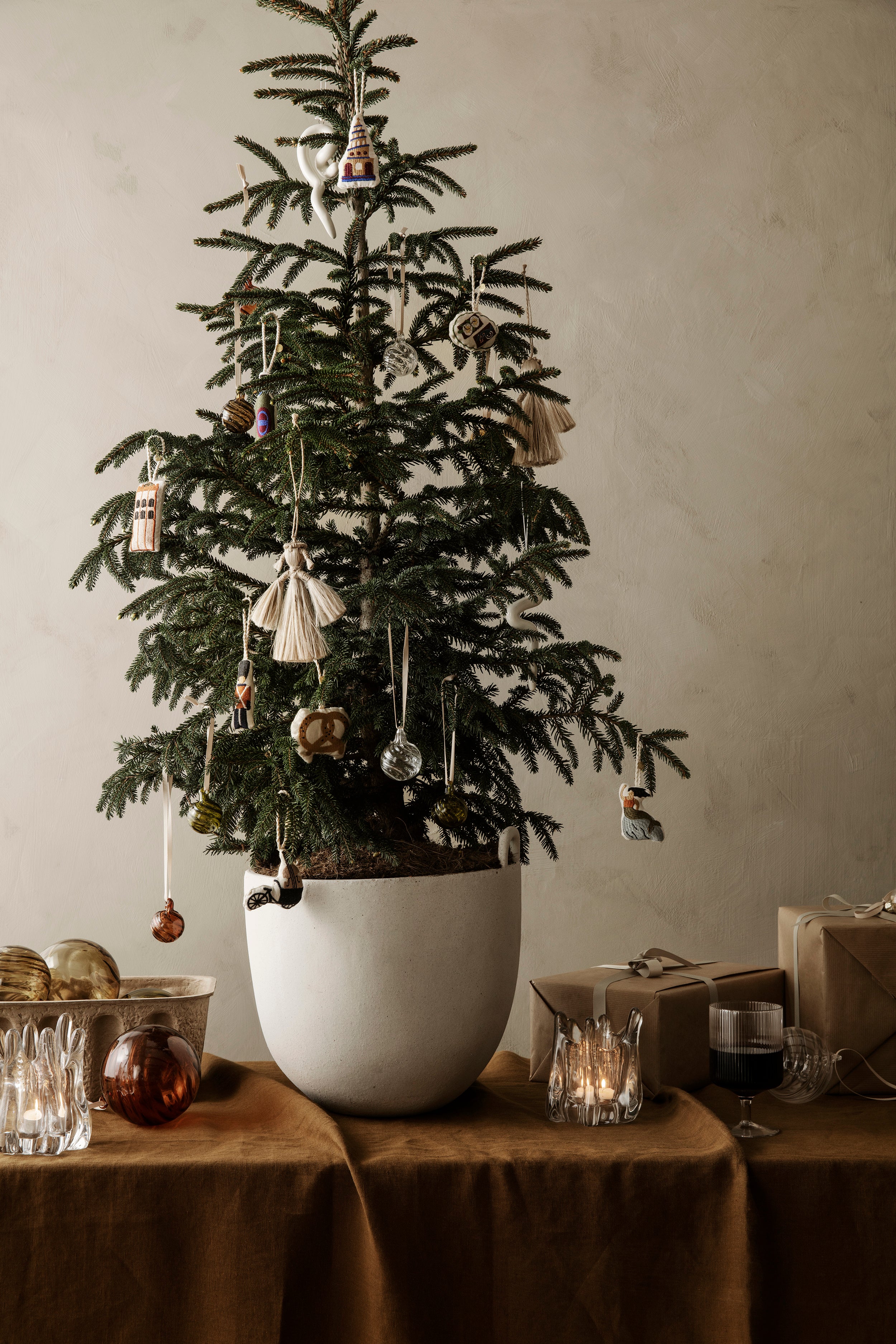 Set van kerstdecoraties WING ANGELS jute