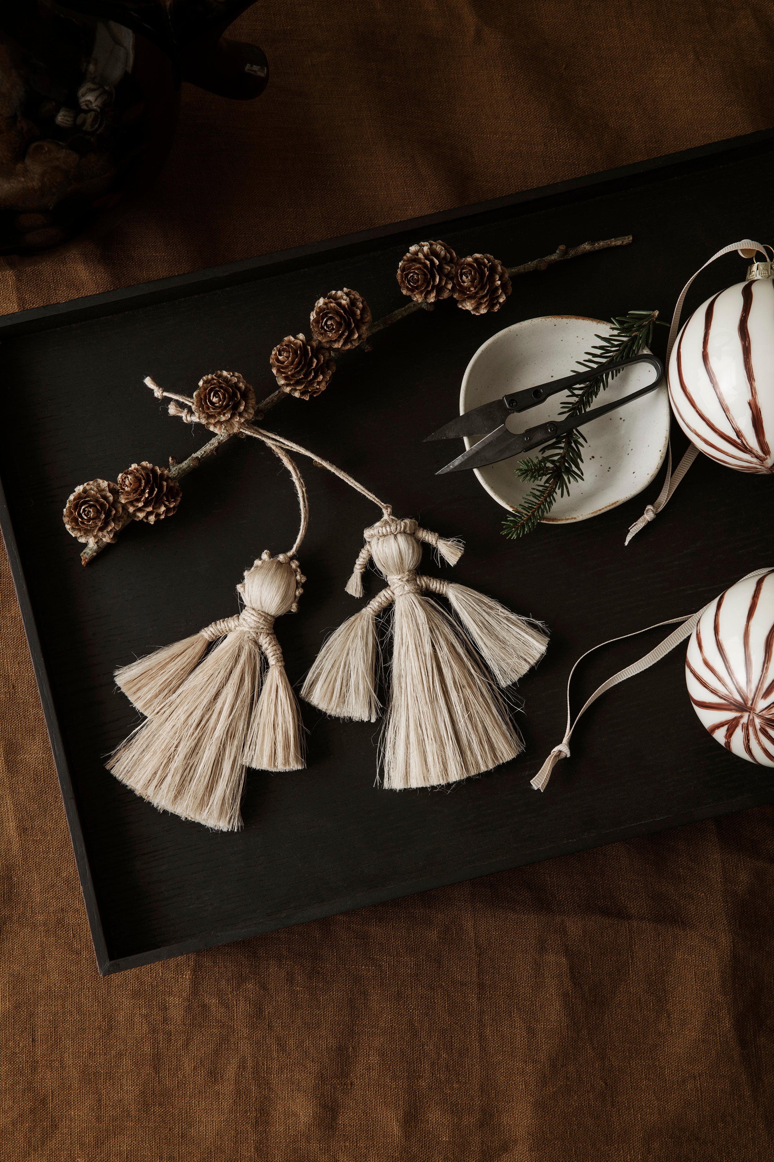Set van kerstdecoraties WING ANGELS jute