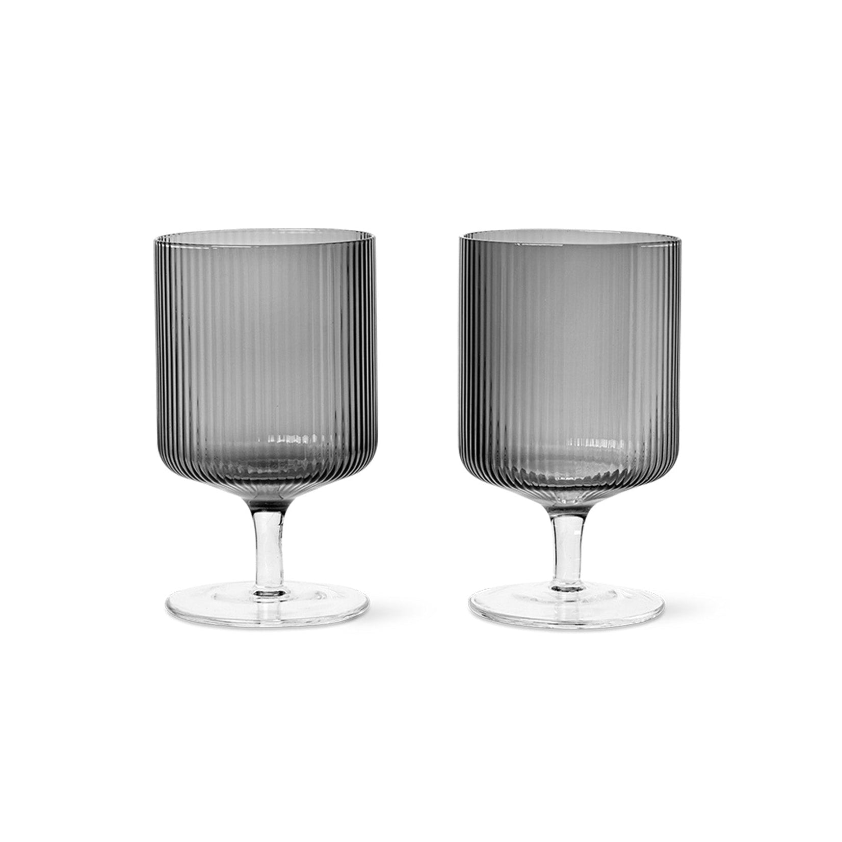 Ripple Smoky Glass Wine Glass Set