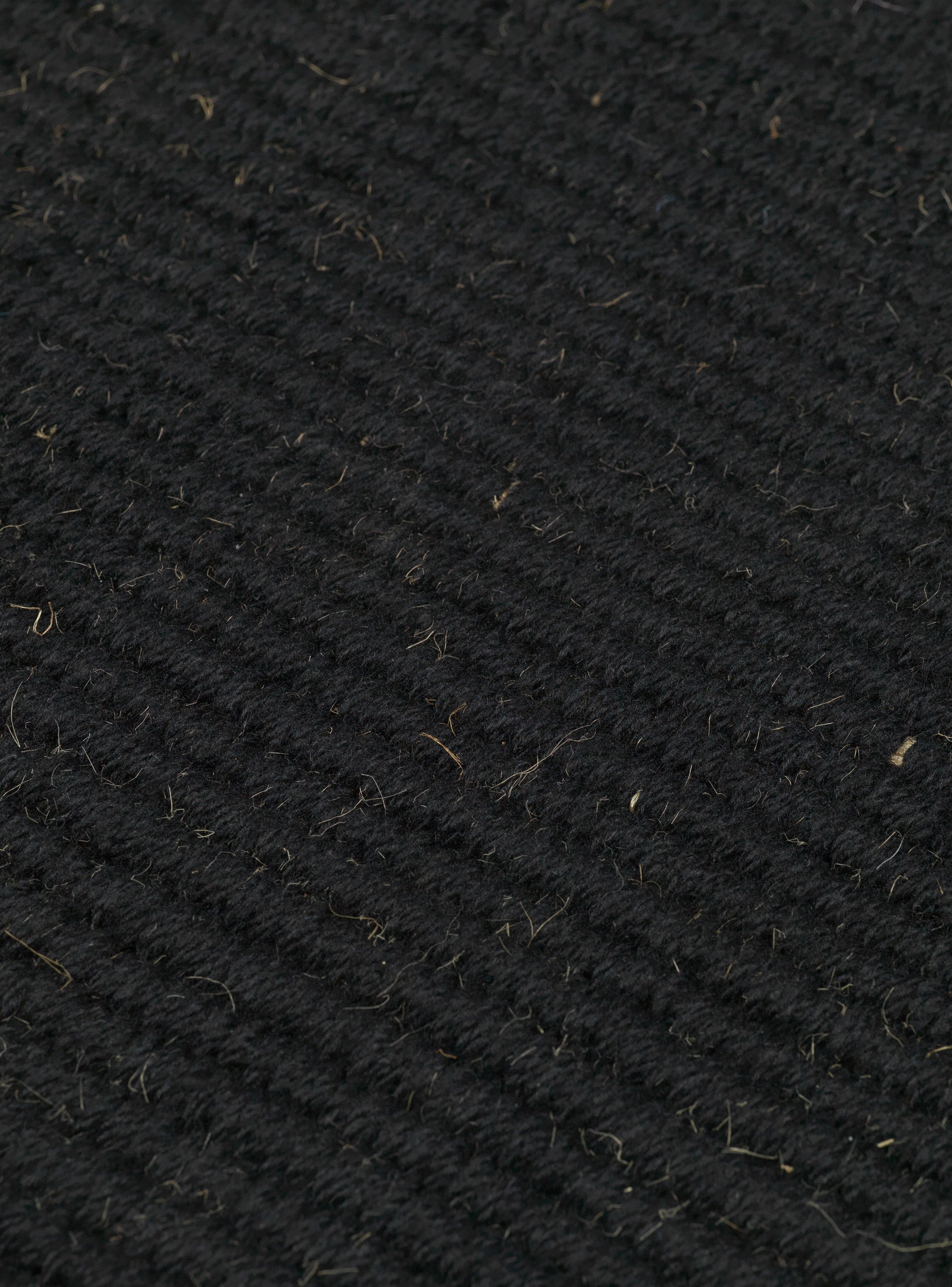 BLOCK RUNNER Teppich schwarz mit beigen Fransen 