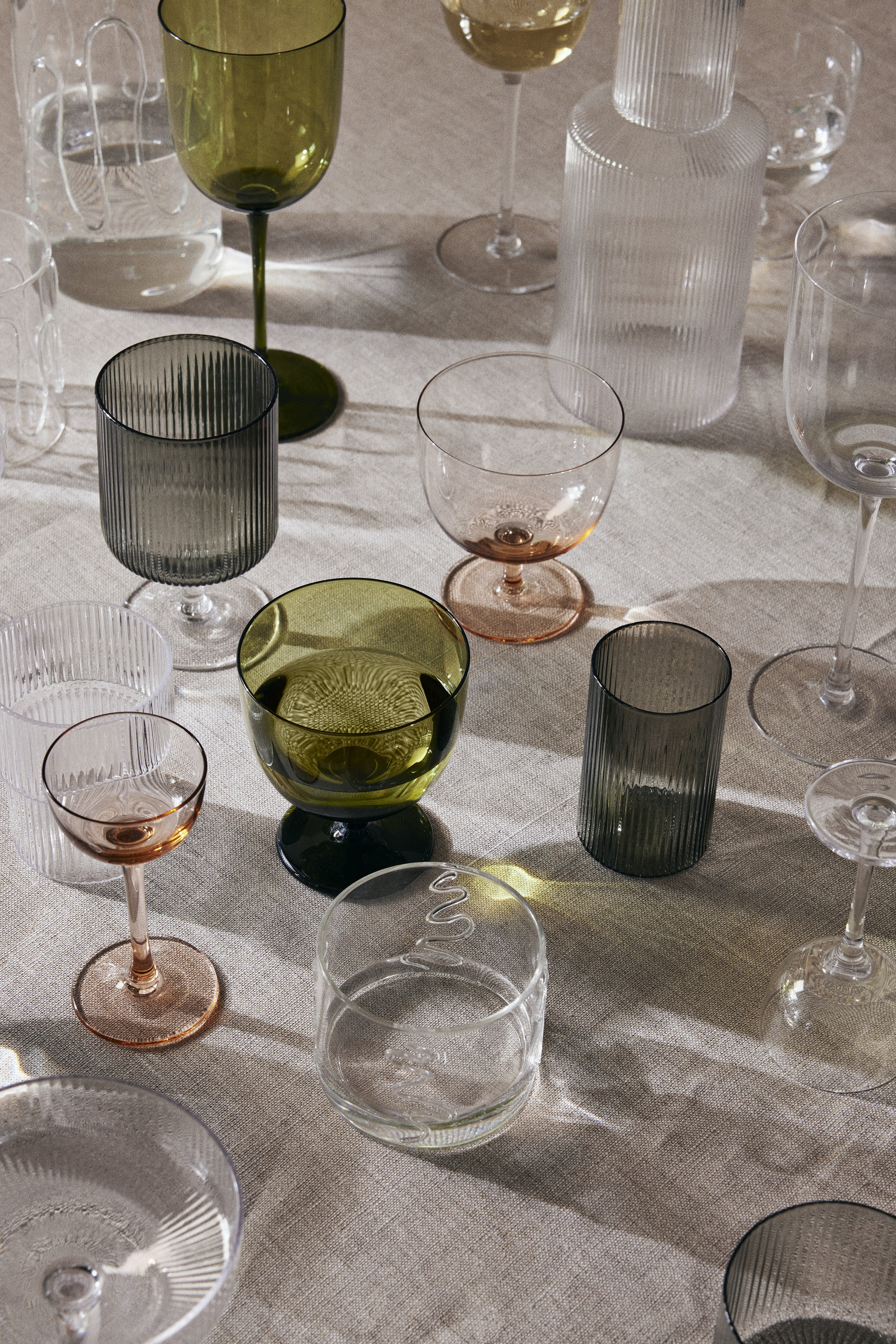 Ripple Smoky Glass Wine Glass Set