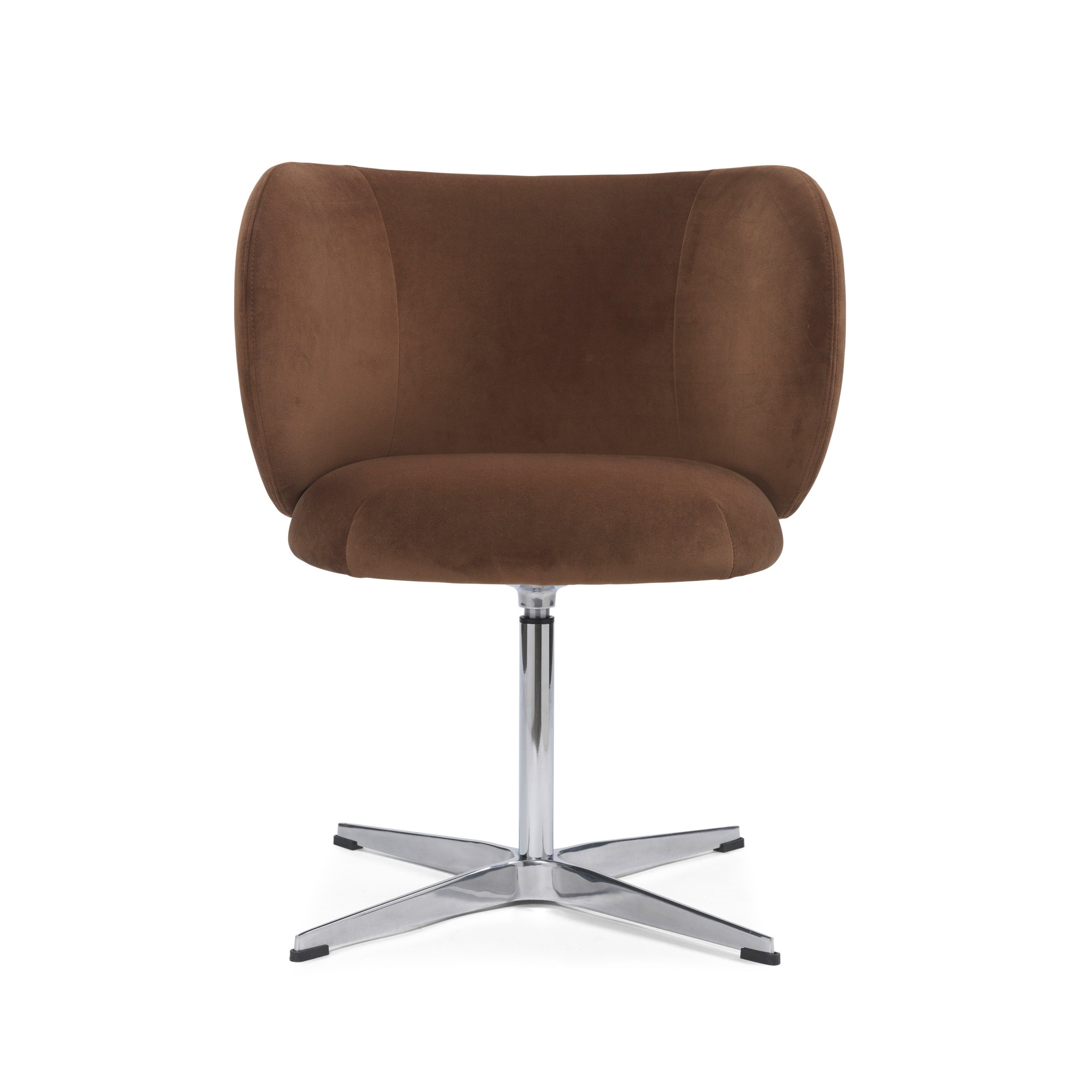 Draaistoel met armleuningen RICO Rijke Velours bruin