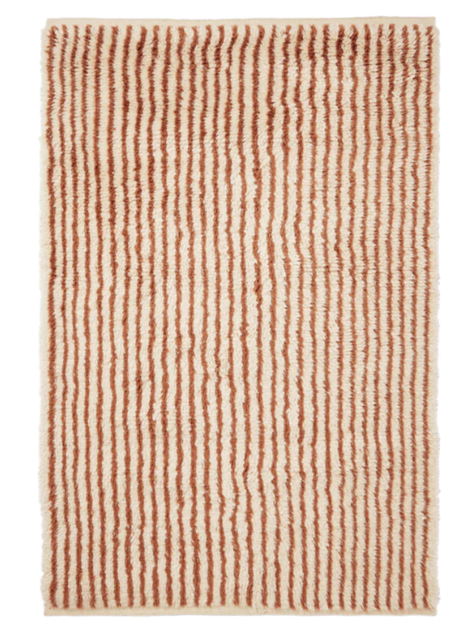 Vloerkleed met lange haren KAMI KNOTTED roestbruin met beige