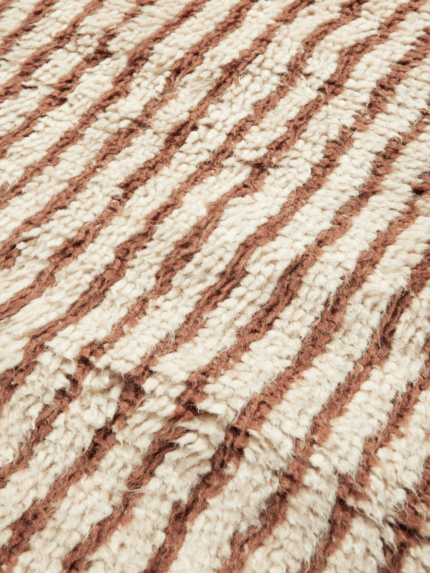 Vloerkleed met lange haren KAMI KNOTTED roestbruin met beige