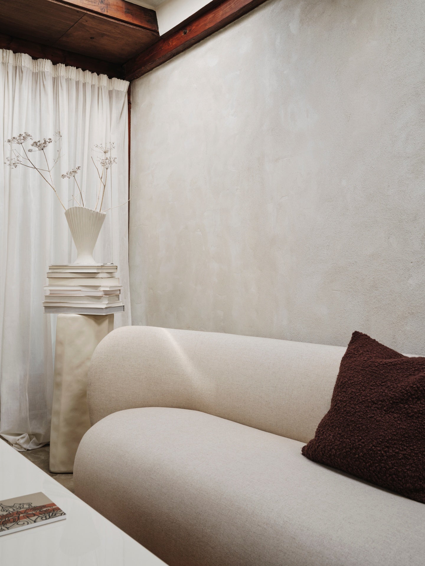 Kissen MOOR braunes Bouclé