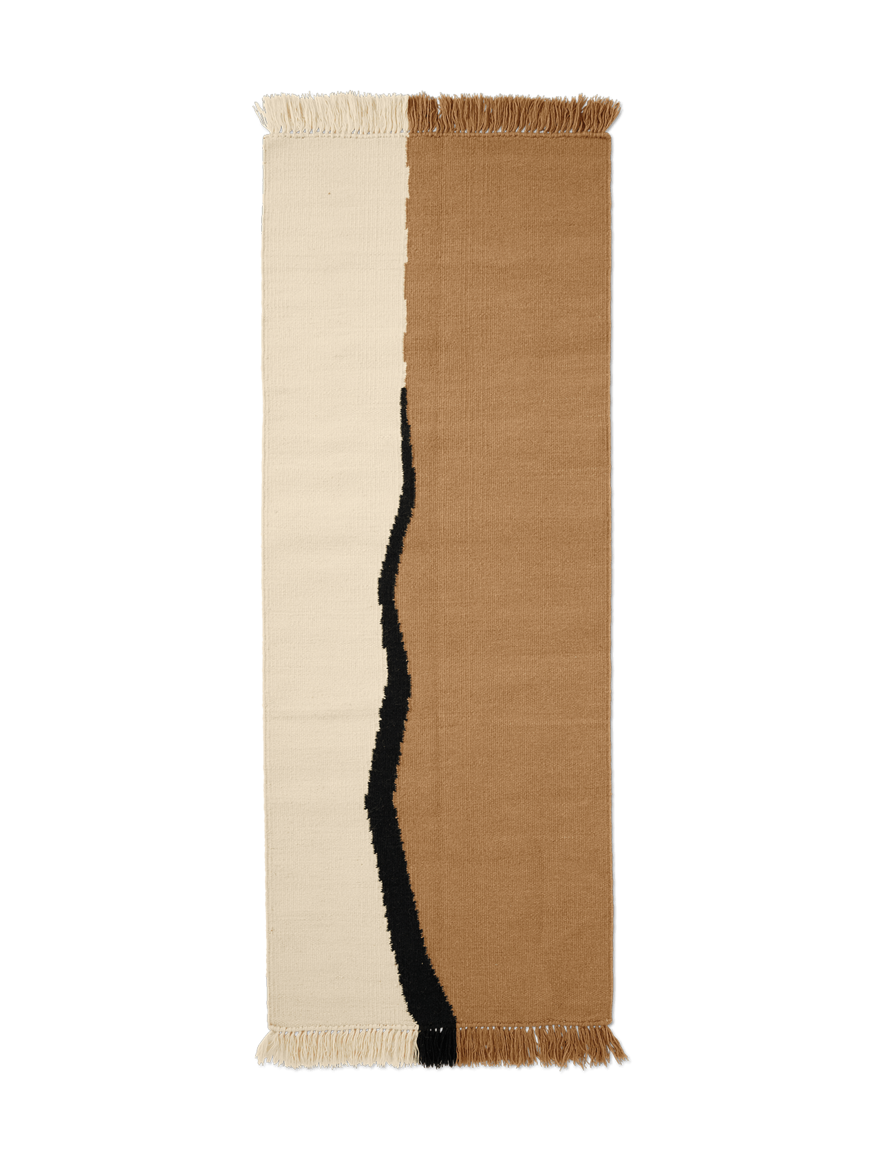Läufer SOIL KELIM gebrochenes Weiß mit Sandfarbe