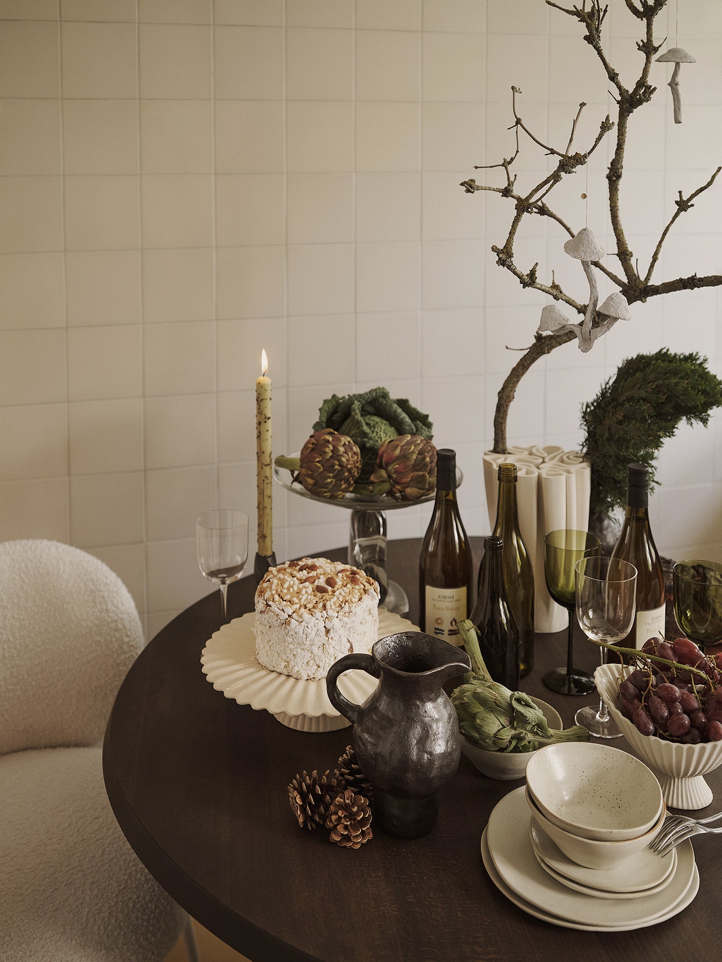 Weihnachtsbaumdekoration MUSHROOM gebrochenes Weiß