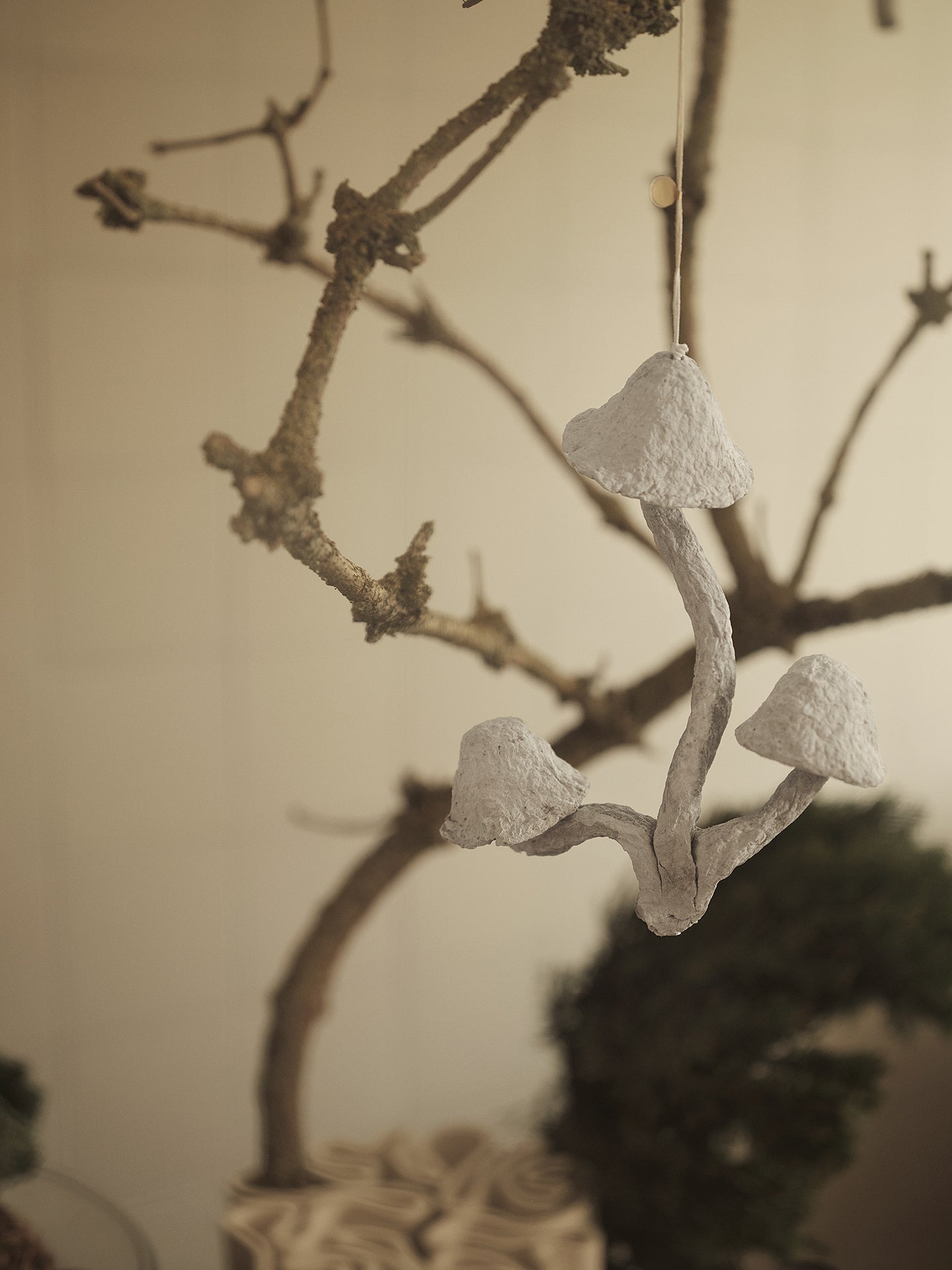 Weihnachtsbaumdekoration MUSHROOM gebrochenes Weiß