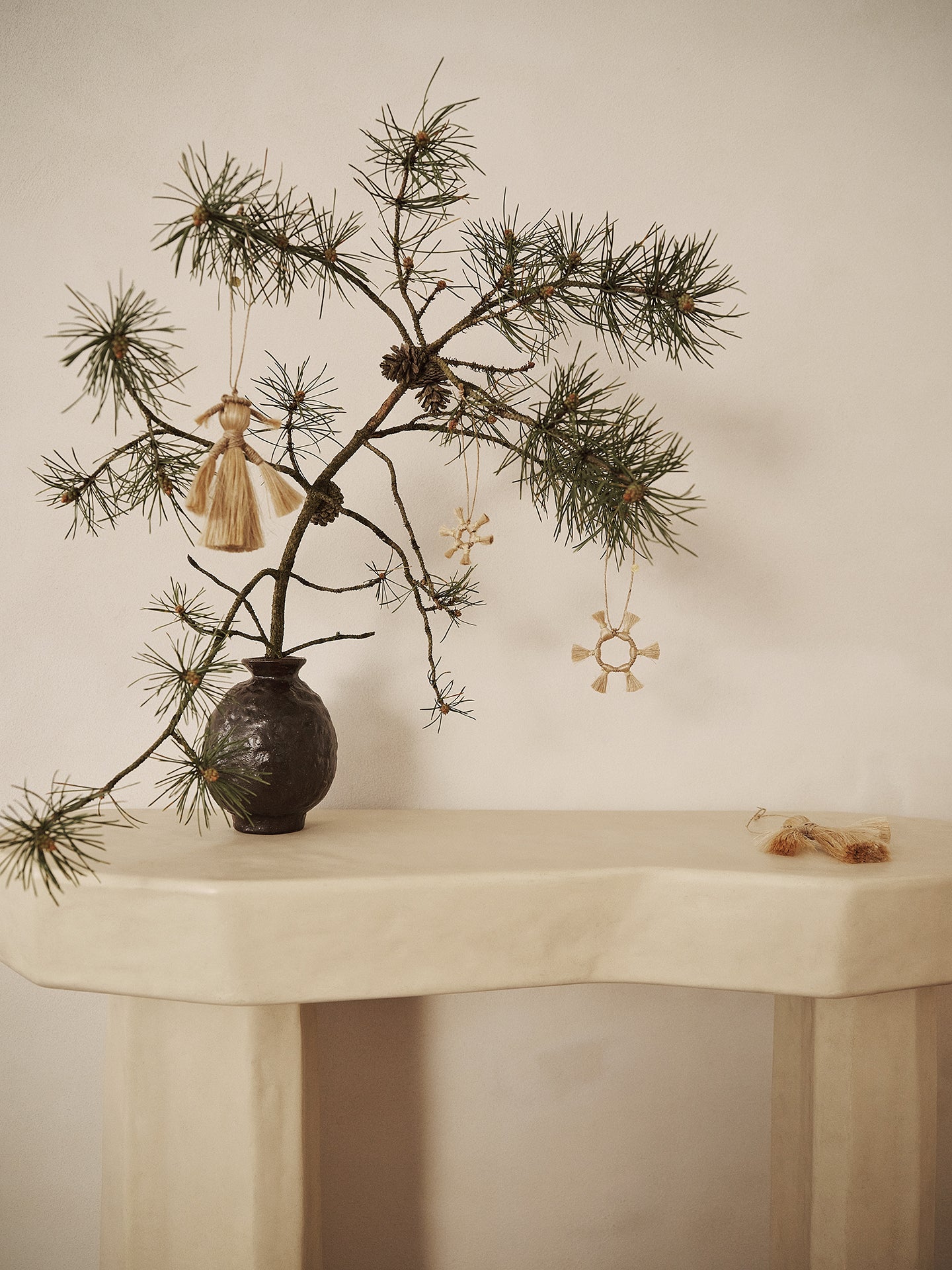 Set aus JUTE STARS Weihnachtsbaumdekorationen Jute