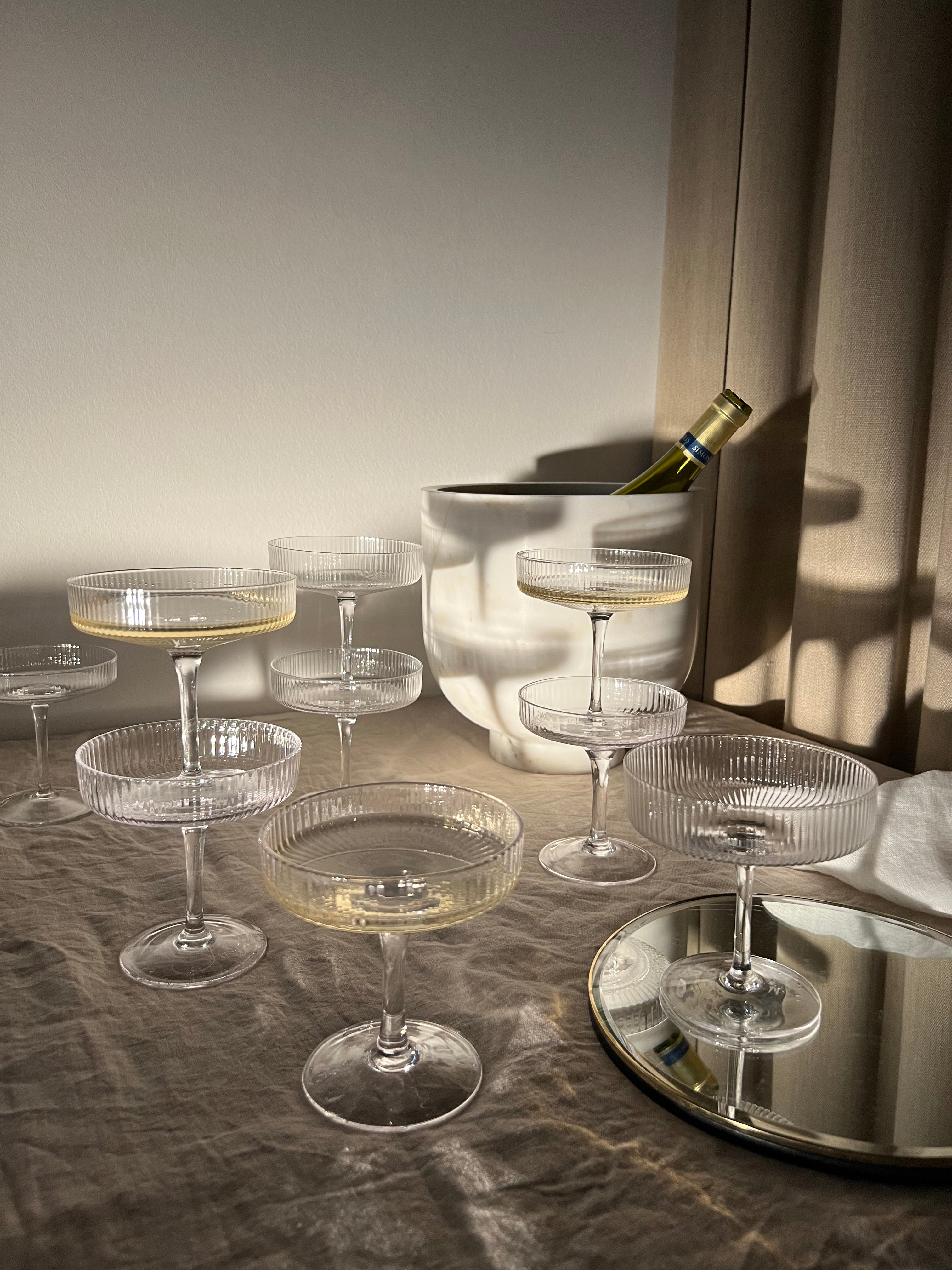 Ripple Saucers Champagne Glass Set Glass