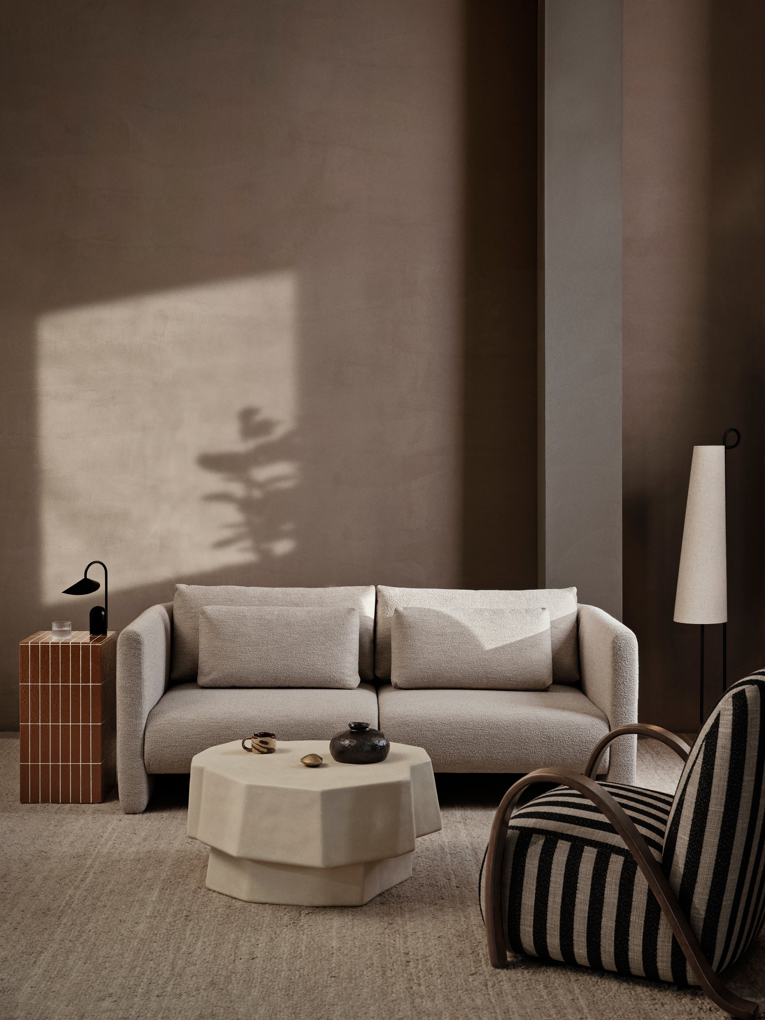 Sessel BUUR LOUNGE Louisiana sandfarben mit gebrochenem Weiß