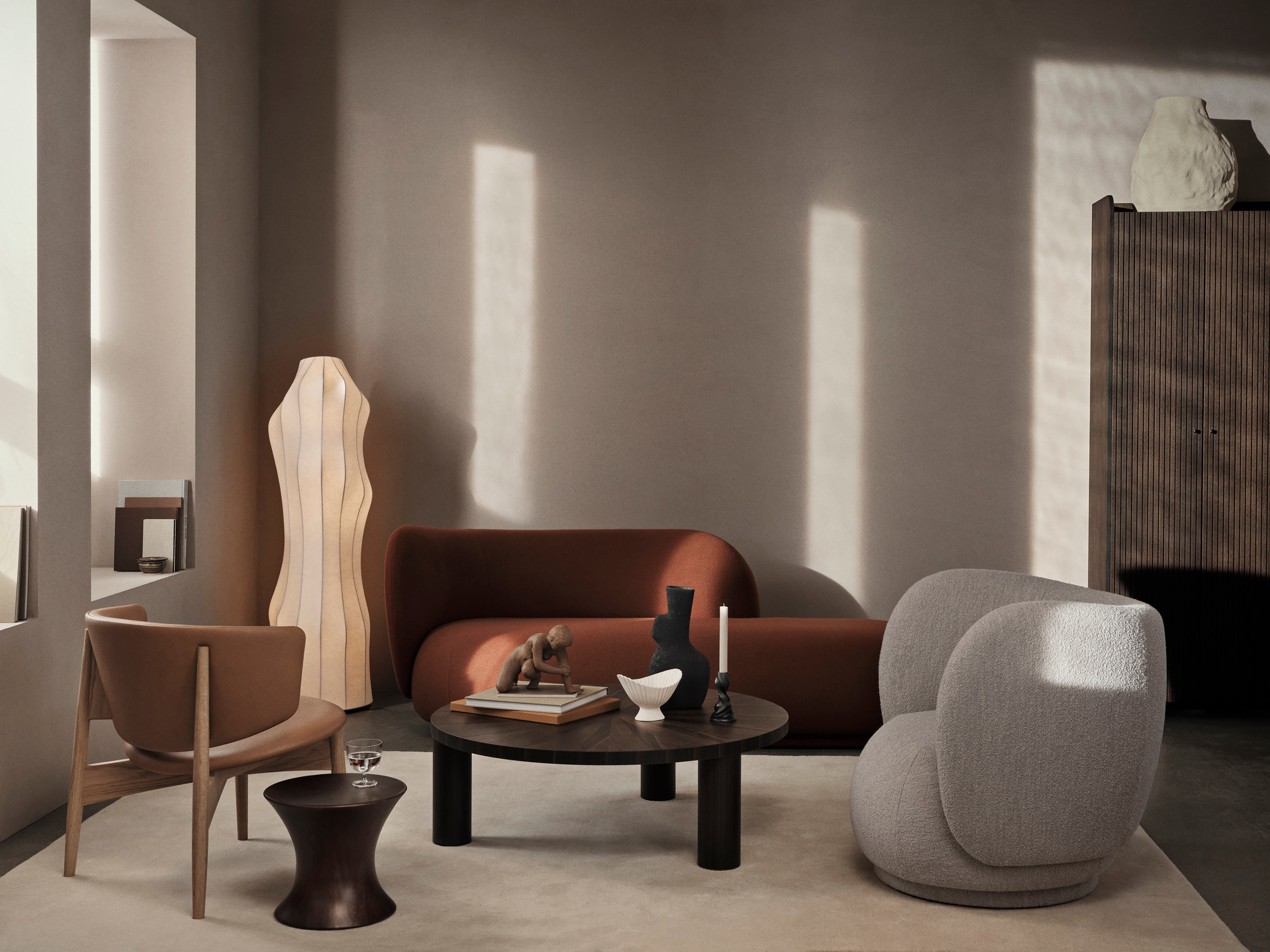 Rico Divan verließ -Sofa Tonus Rusty Braun