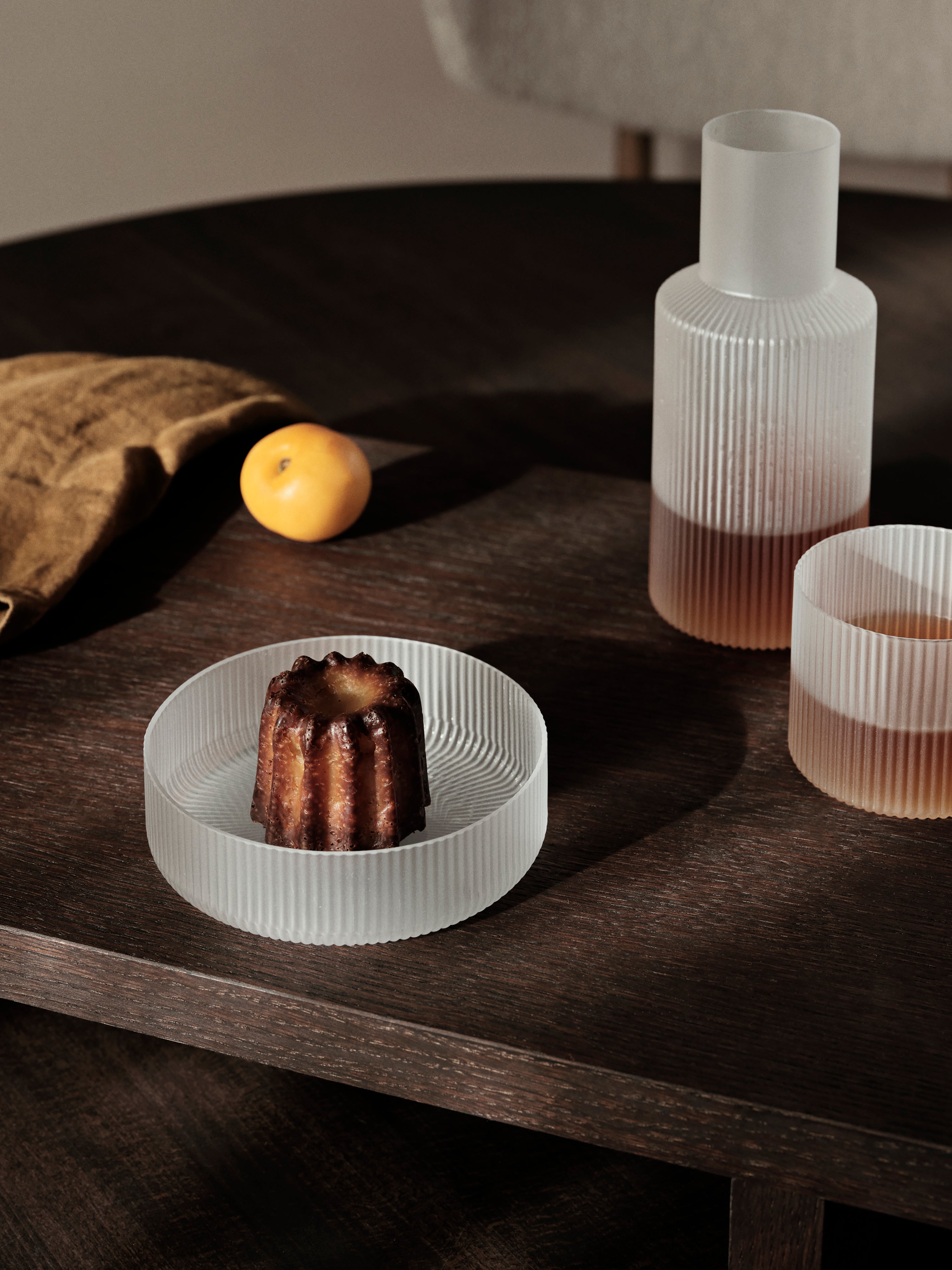 Set van kommen RIPPLE wit glas