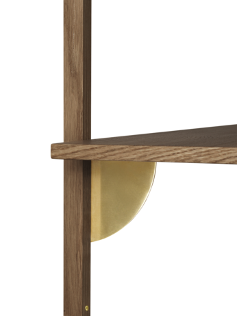 SECTOR TRIPLE WIDE shelf in smoked oak veneer