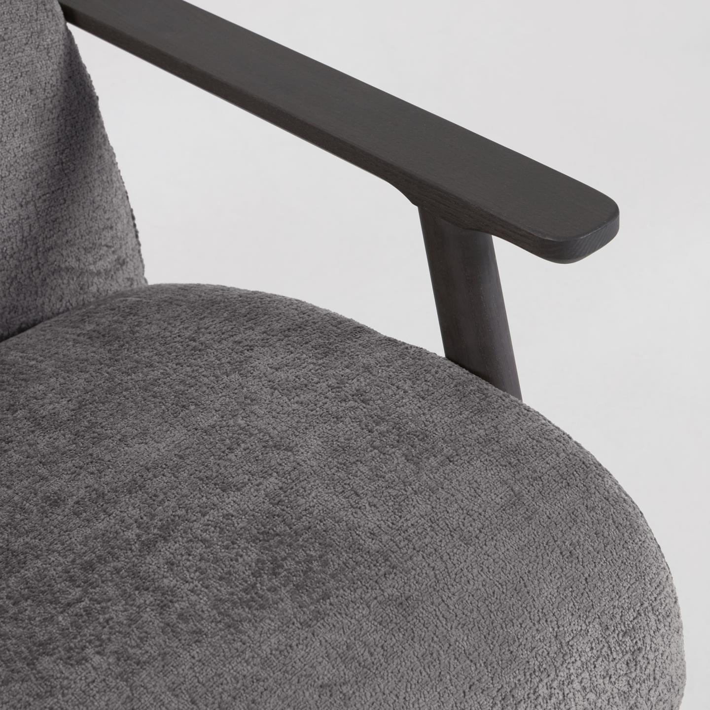 Fotel MEGHAN szary szenil z wenge podstawą La Forma    Eye on Design