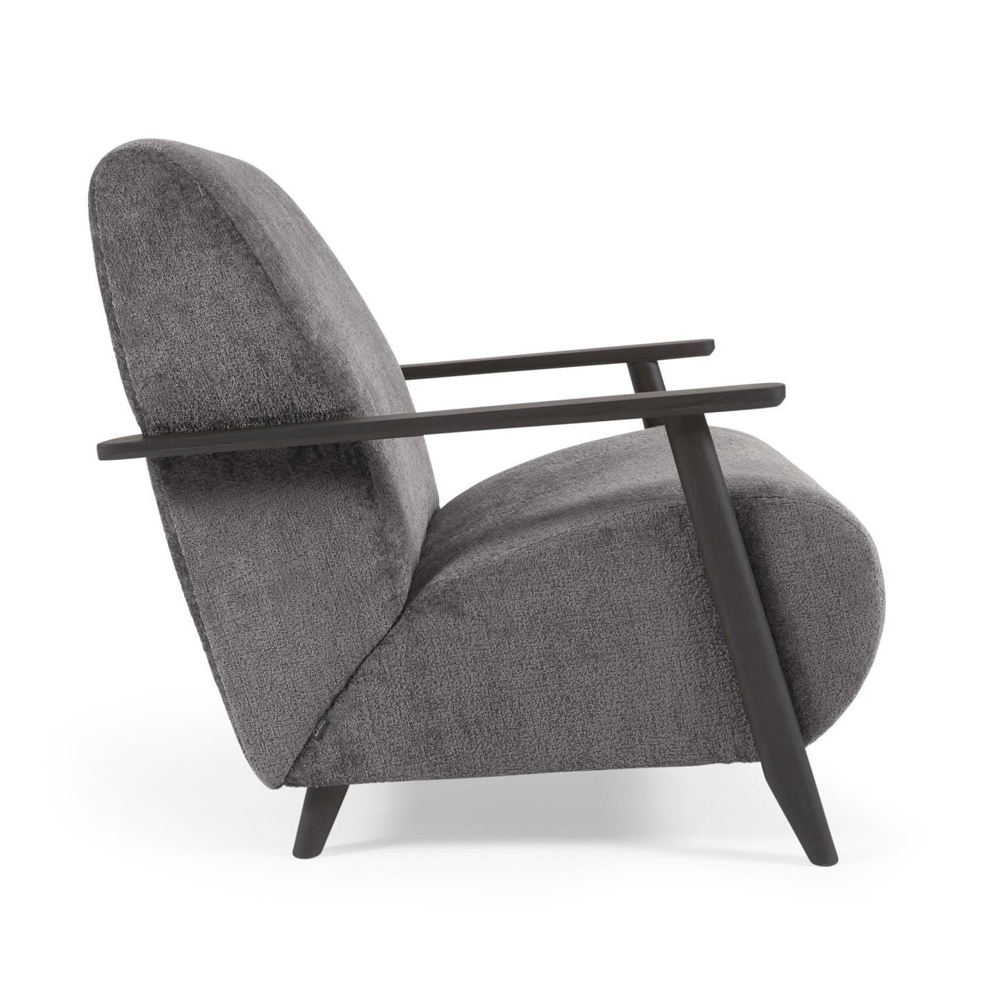 Fotel MEGHAN szary szenil z wenge podstawą La Forma    Eye on Design