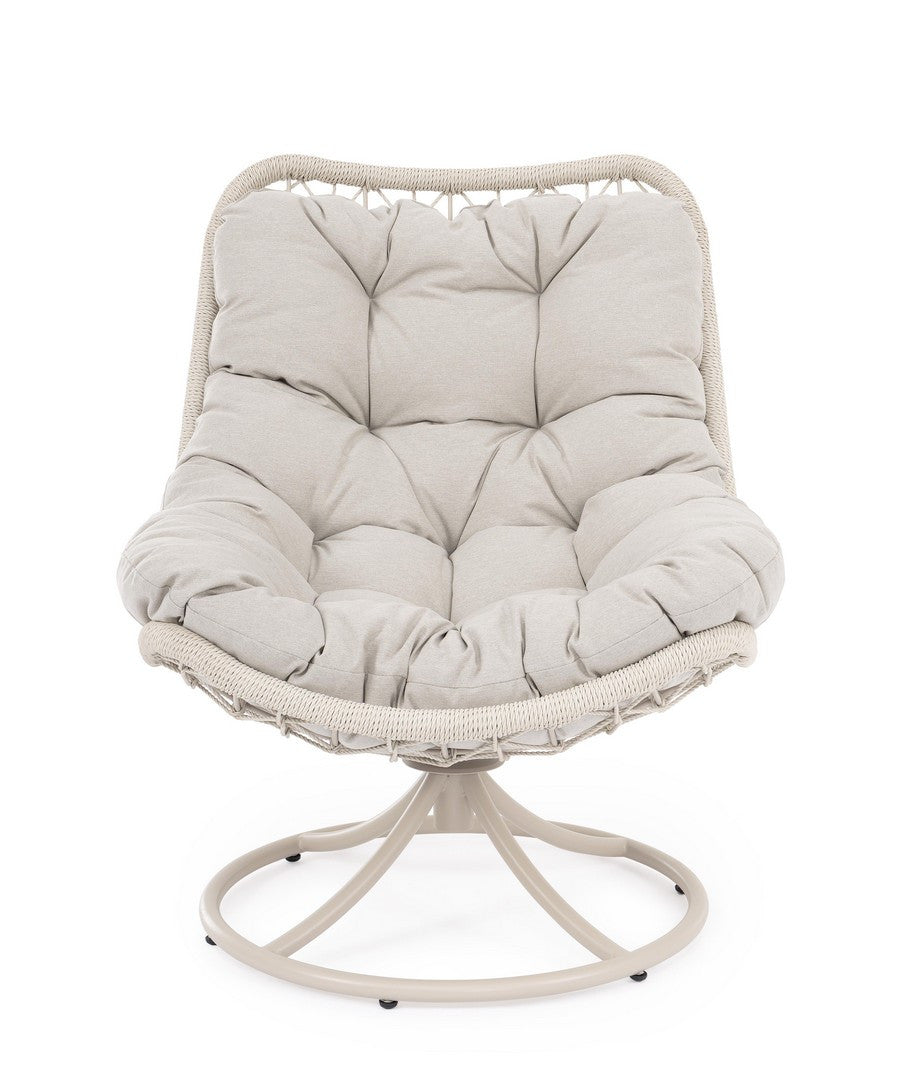 Draaibare buitenstoel EMERY lichtbeige