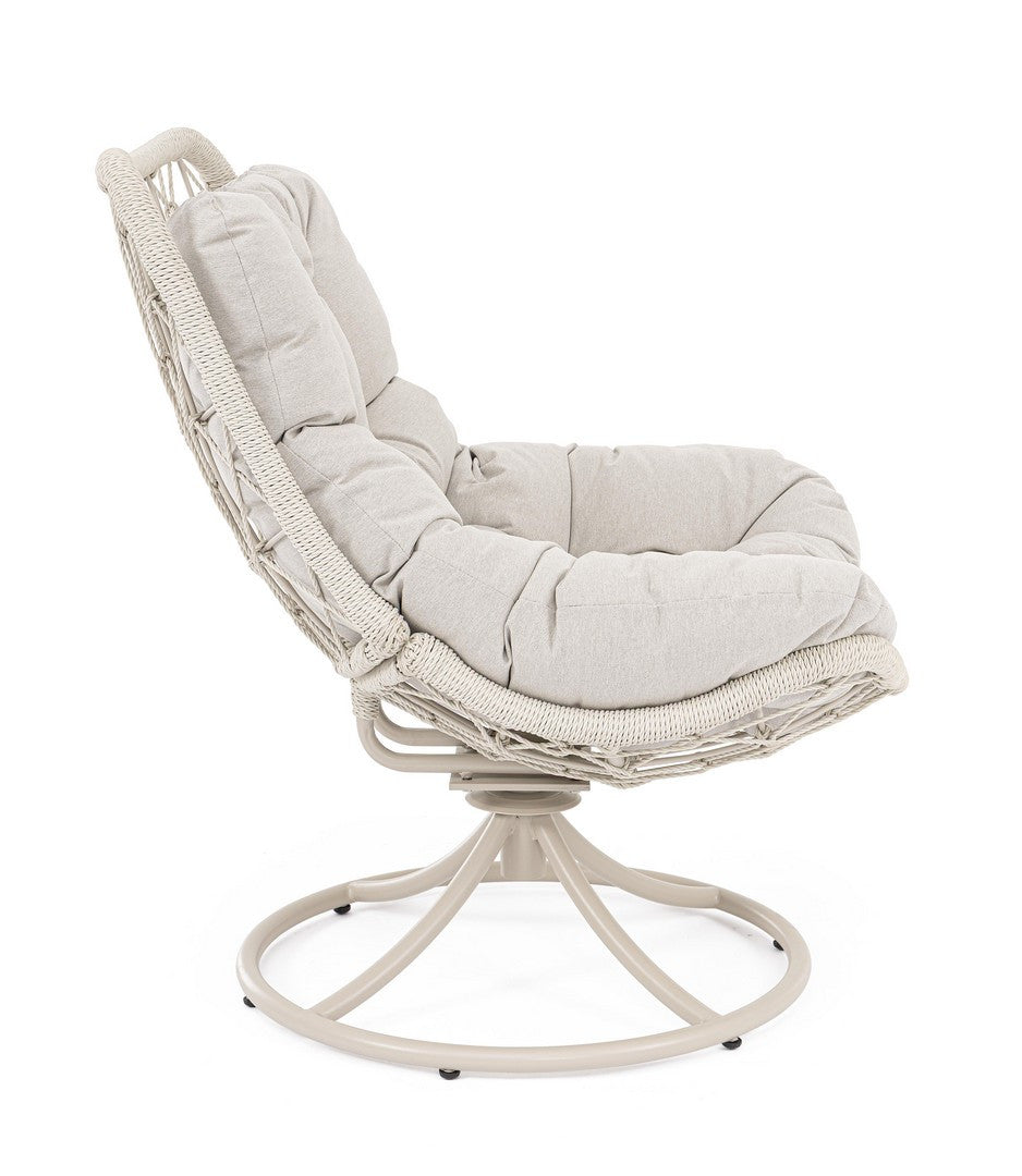 Draaibare buitenstoel EMERY lichtbeige