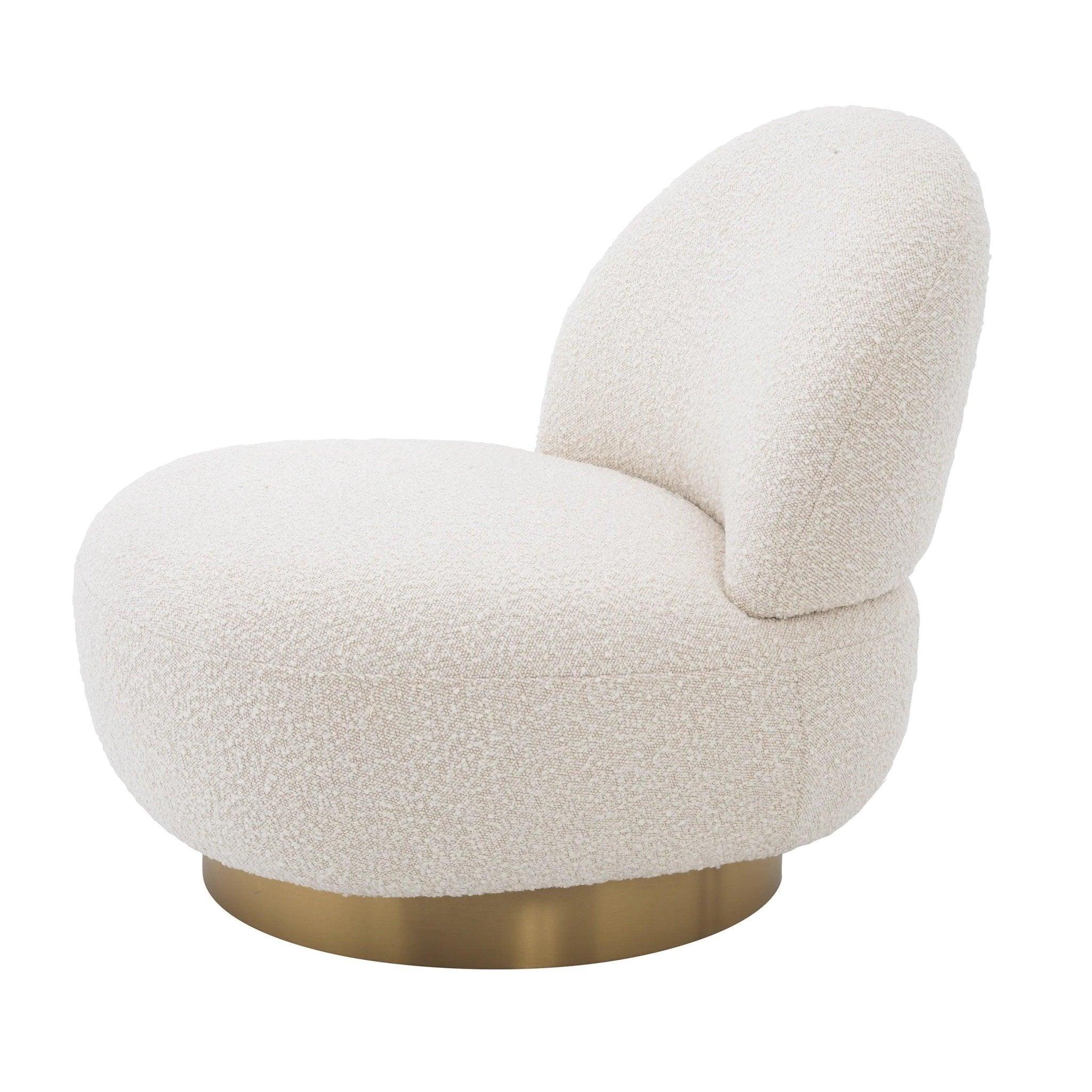 Fotel w tkaninie boucle CLÉMENT kremowy do salonu – Eichholtz