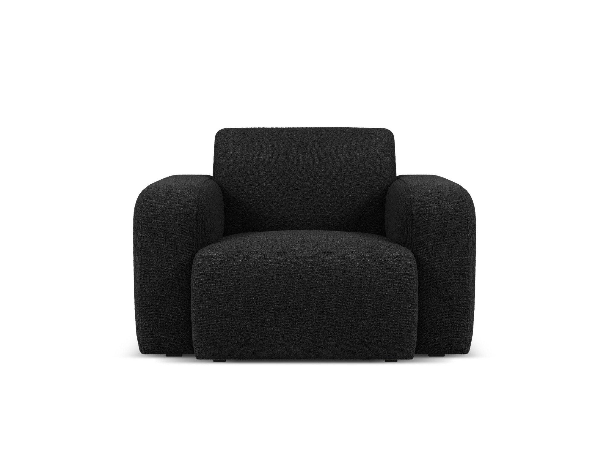 Fotel w tkaninie boucle LOLA czarny Windsor & Co    Eye on Design