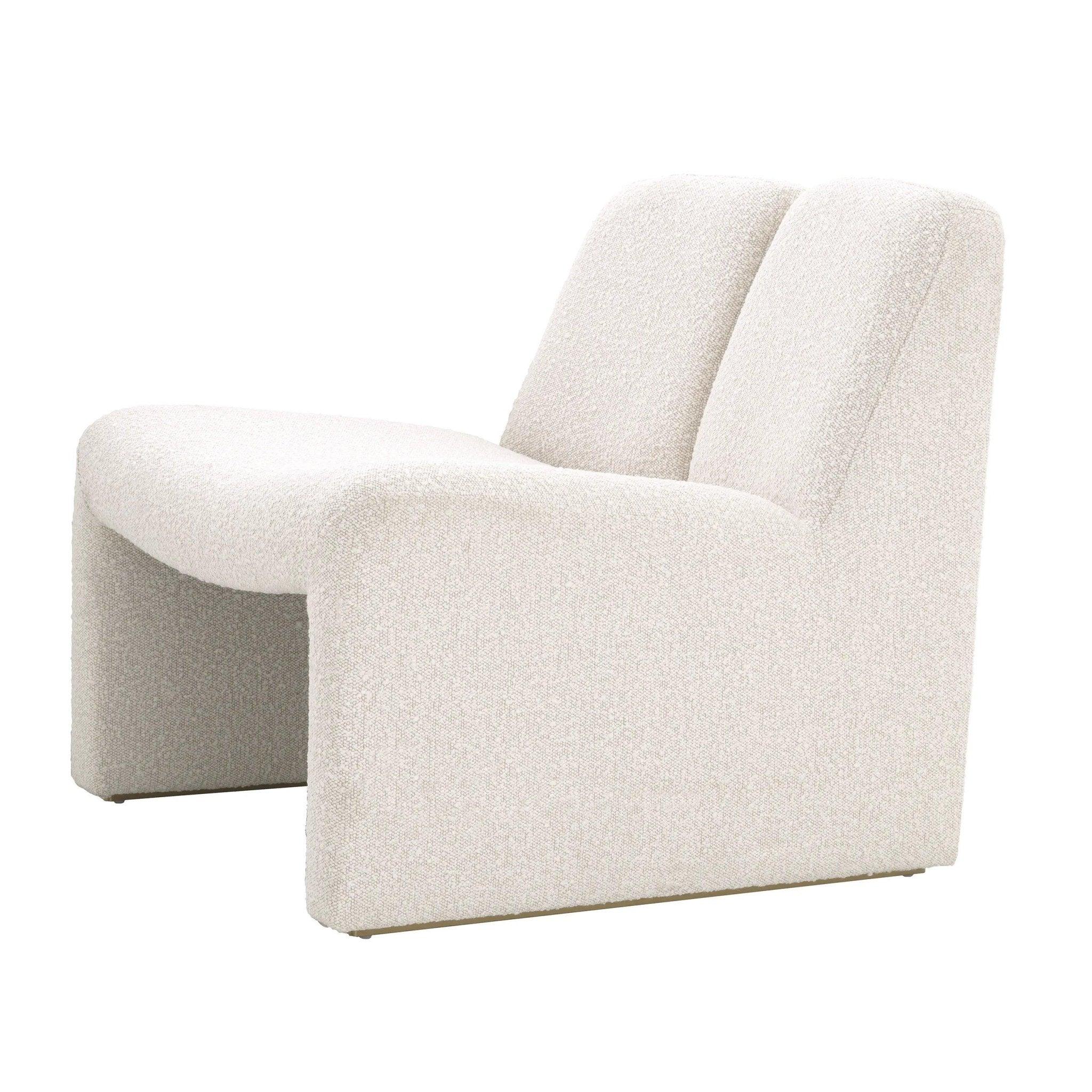 Fotel w tkaninie boucle MACINTOSH kremowy – tkanina bouclé