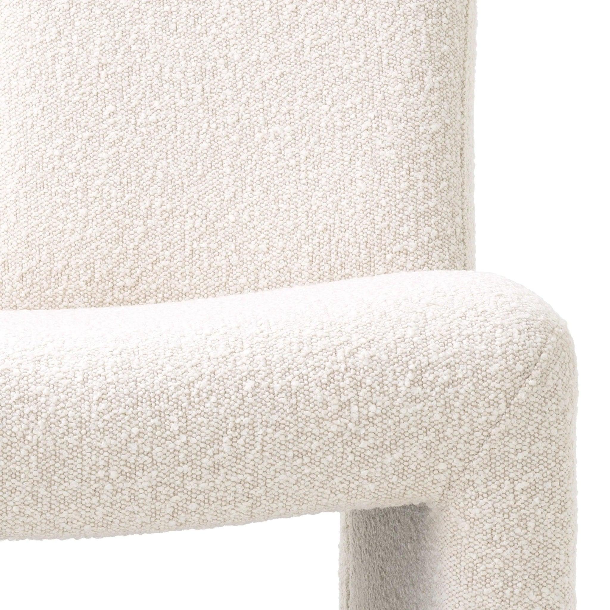 Fotel w tkaninie boucle MACINTOSH kremowy – tkanina bouclé, Eichholtz