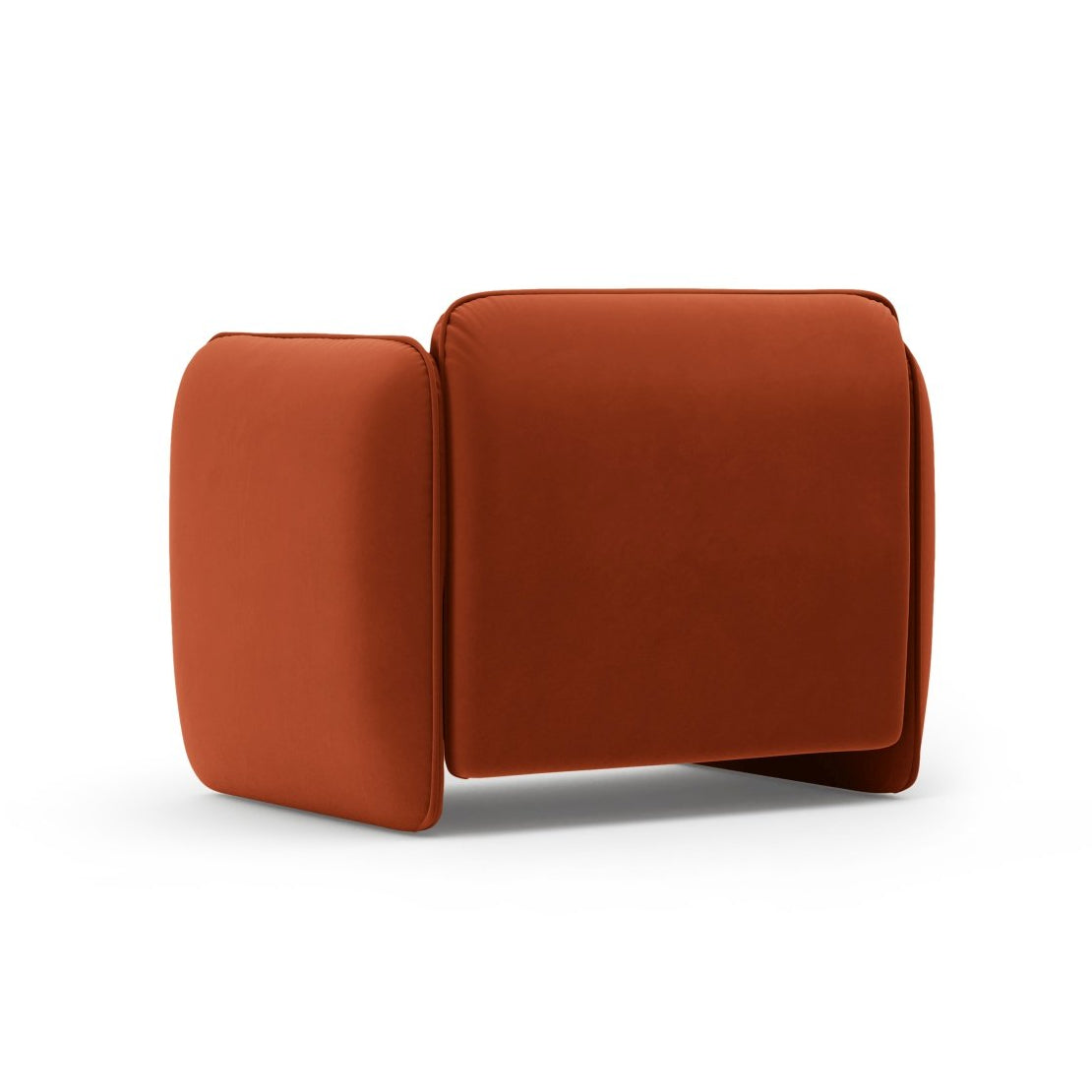 Fluwelen fauteuil GEORGIA kastanjebruin