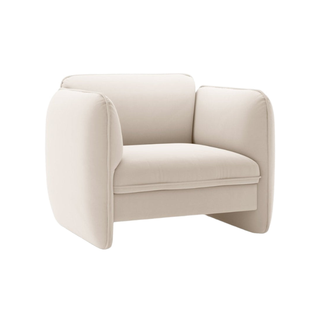 Fluwelen fauteuil GEORGIA ivoor