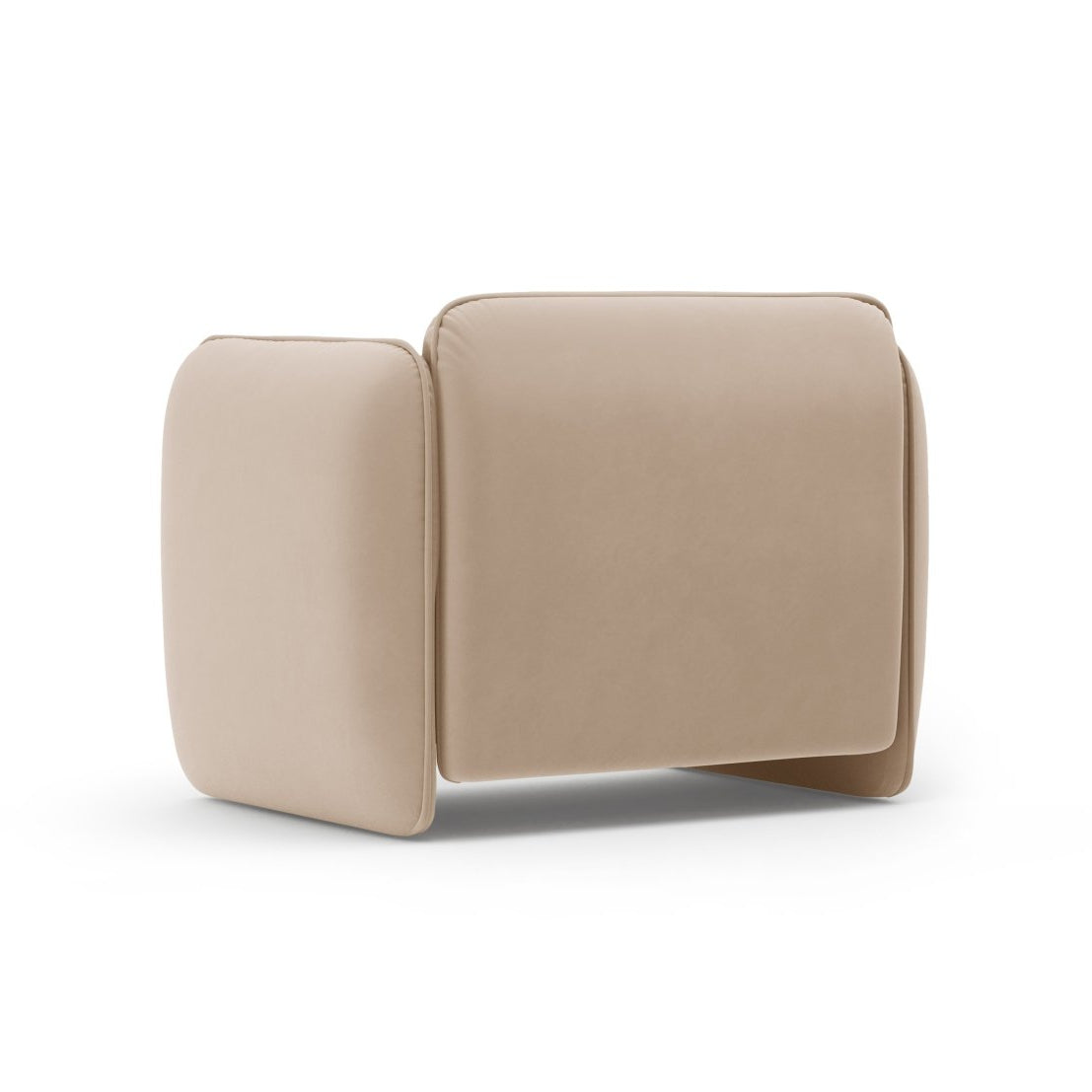 Velvet armchair GEORGIA almond beige