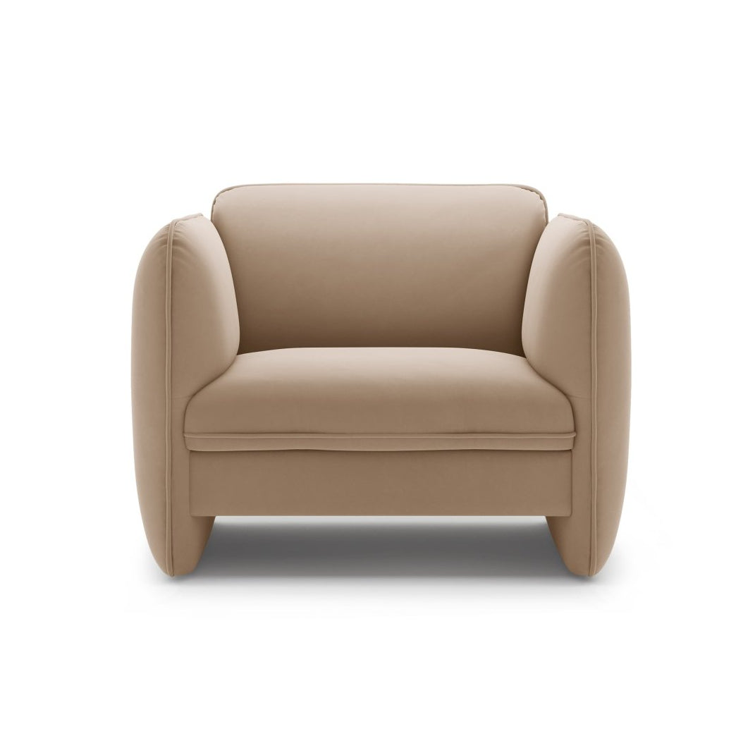 Velvet armchair GEORGIA almond beige