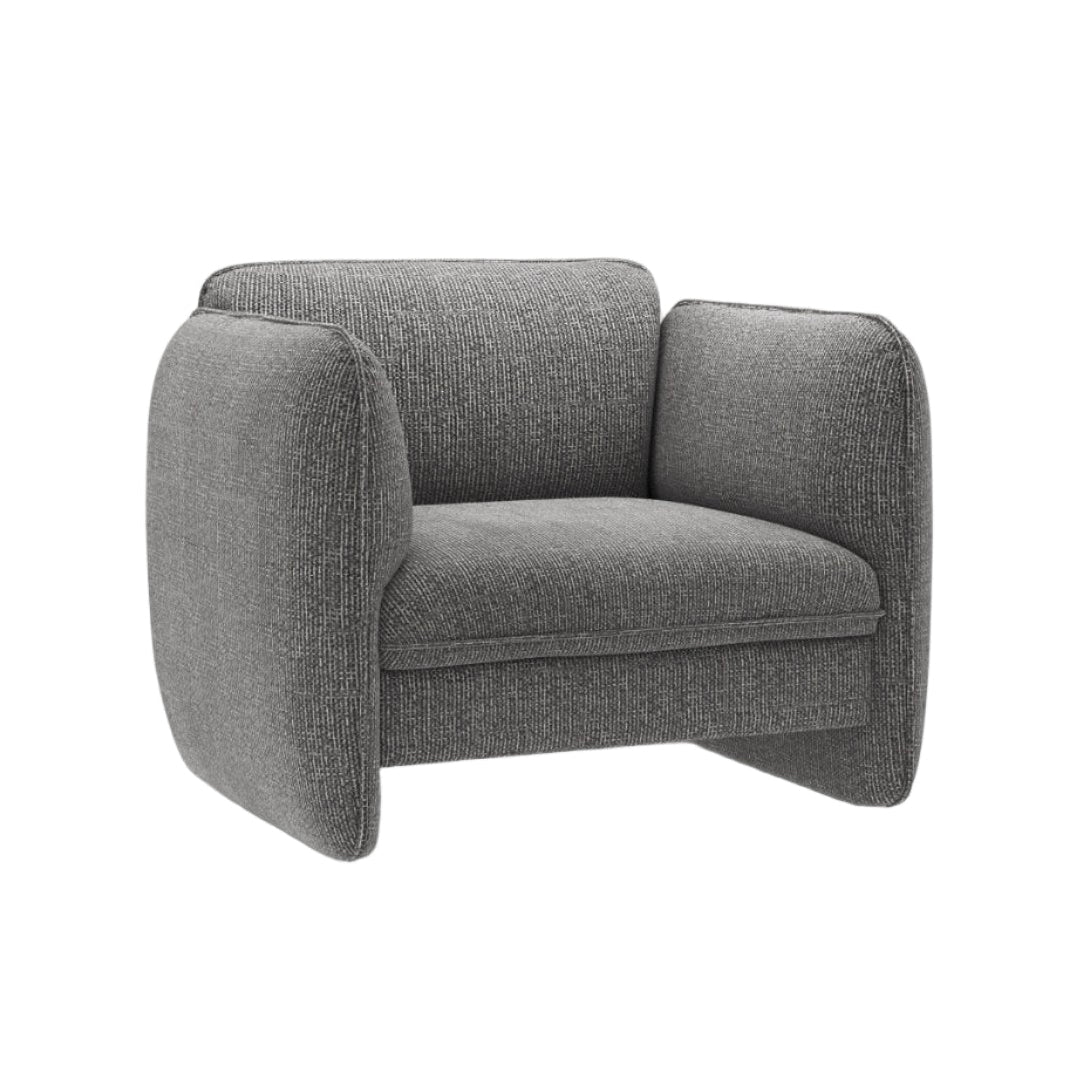 GEORGIA dark gray chenille armchair