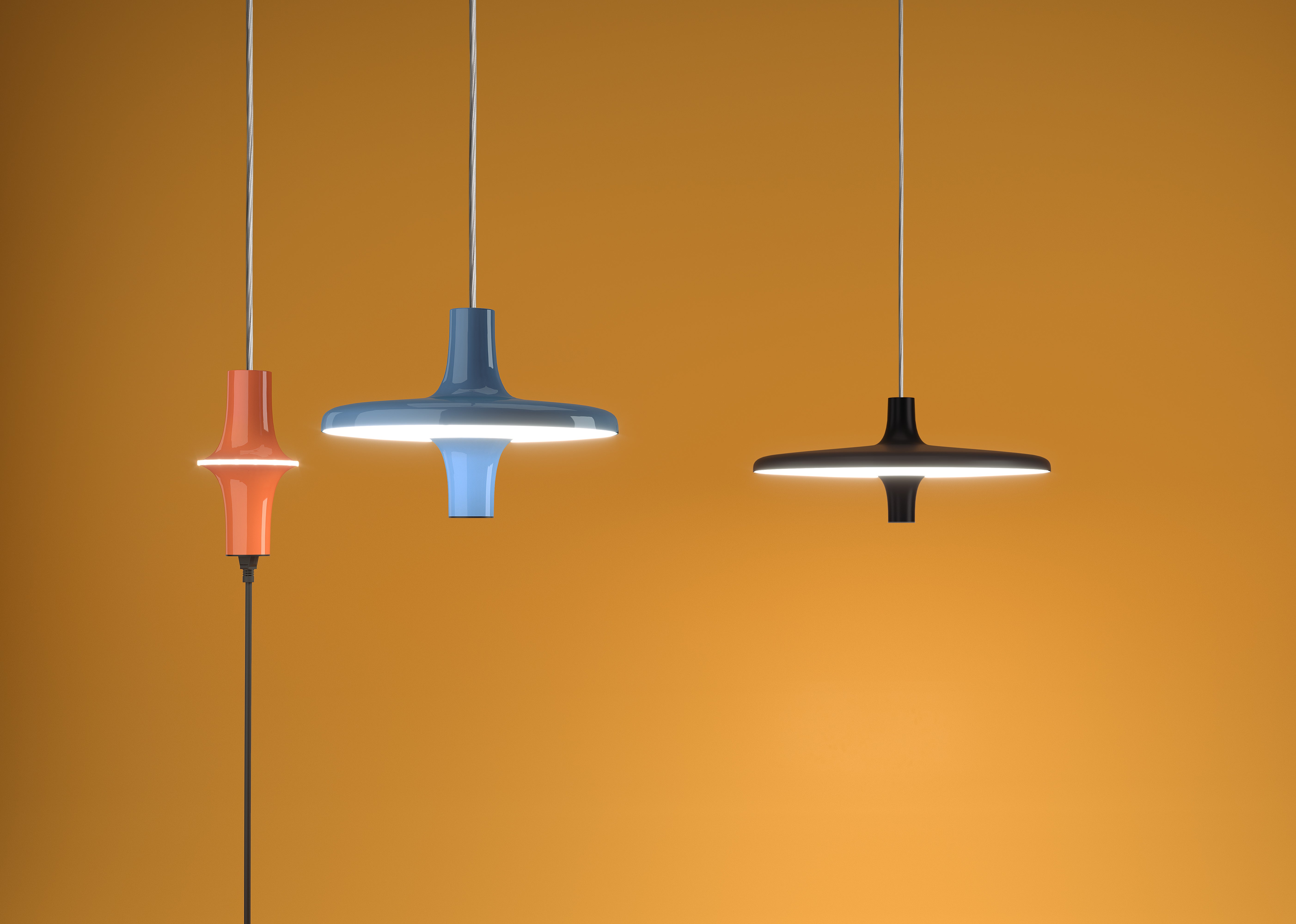 Hanglamp AVRO in glanzend lichtblauw