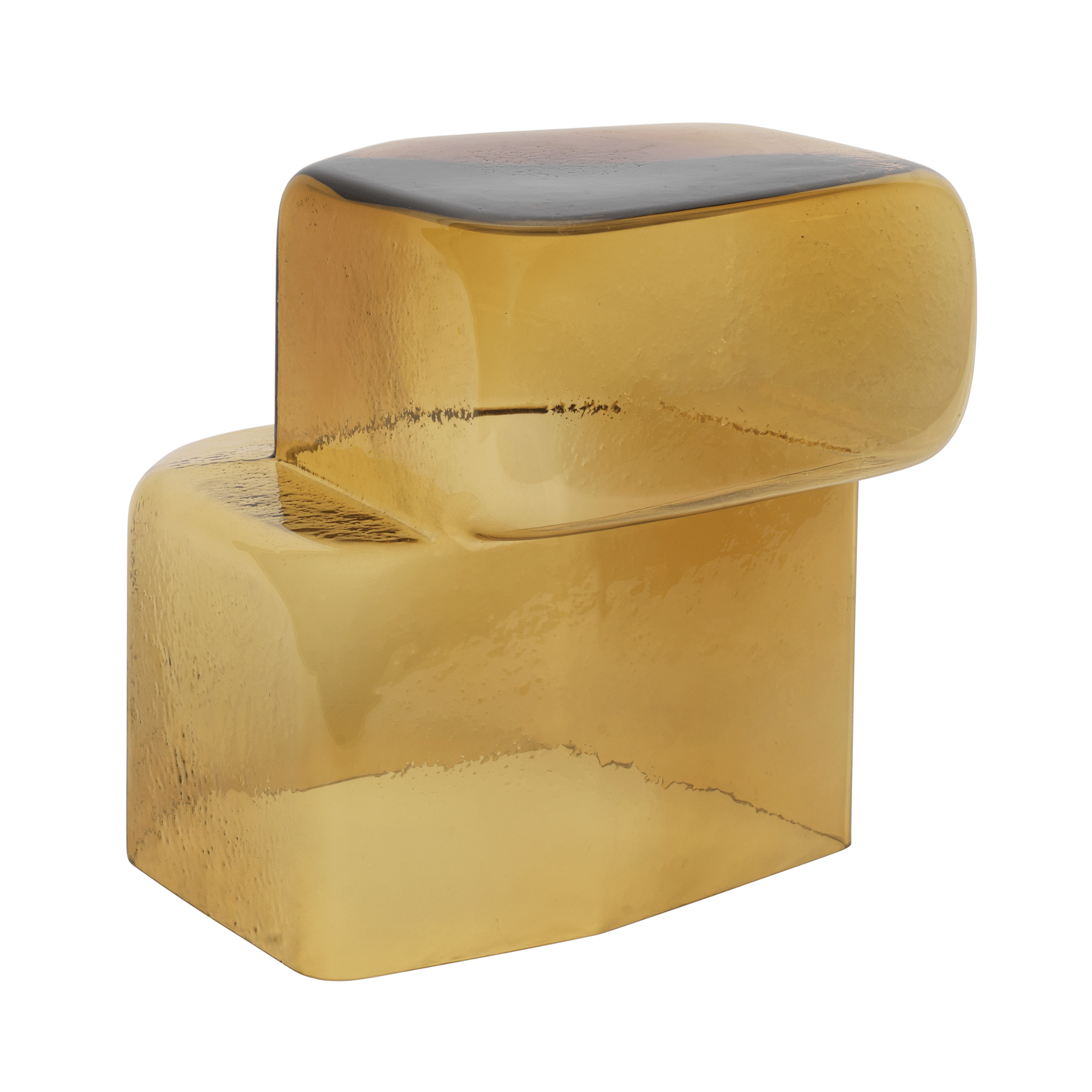 Amberkleurige glazen tafel OSCIL