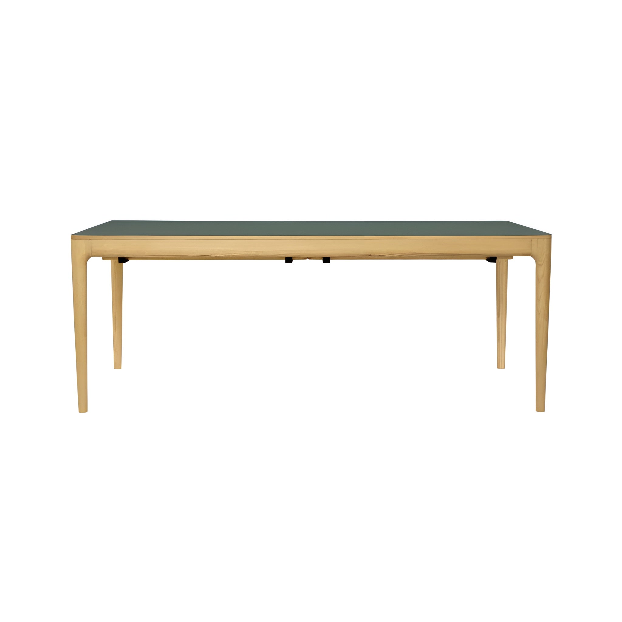 HEART'N'SOUL dark green extendable table with an oak base