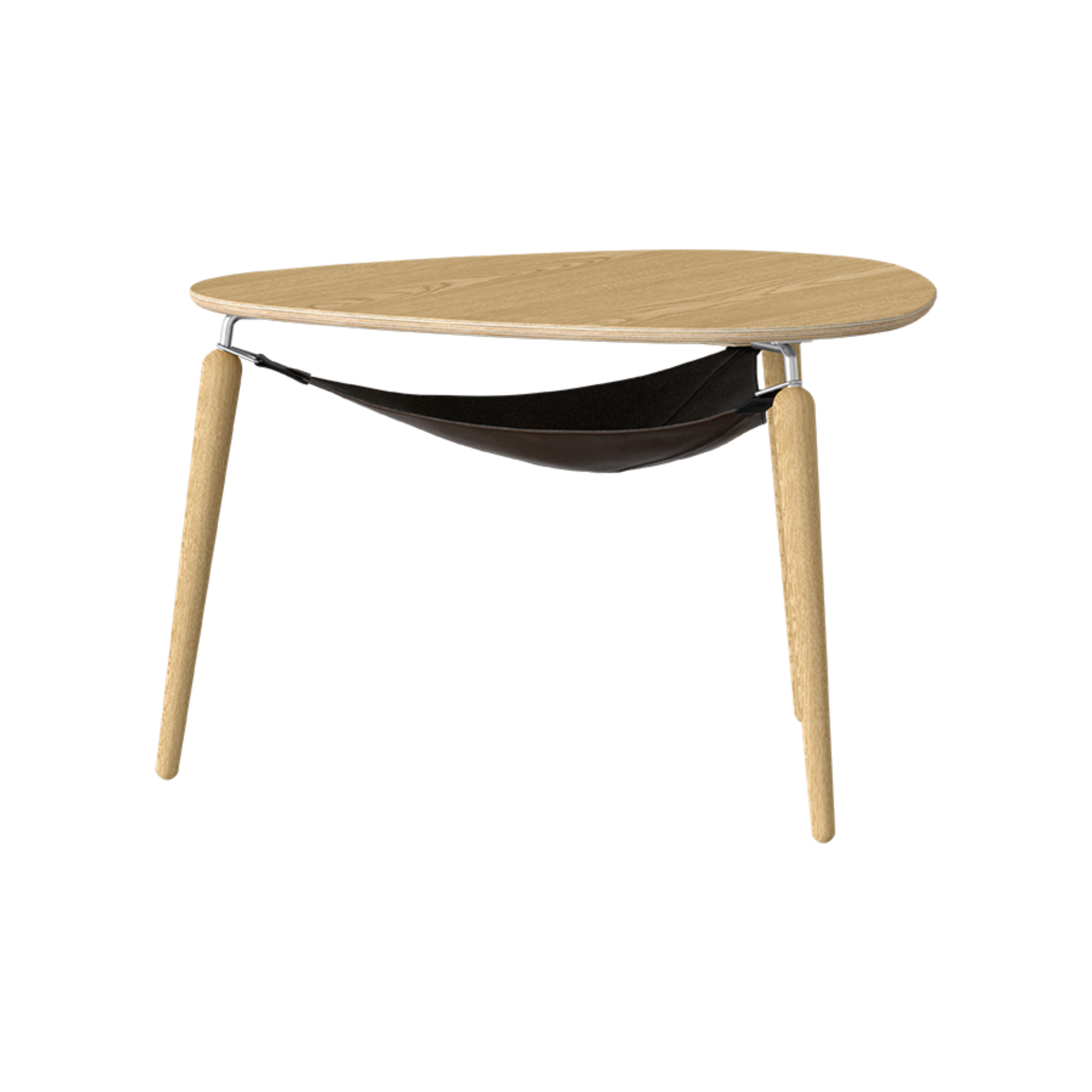 Hang Out salontafel eiken met zilveren steunen