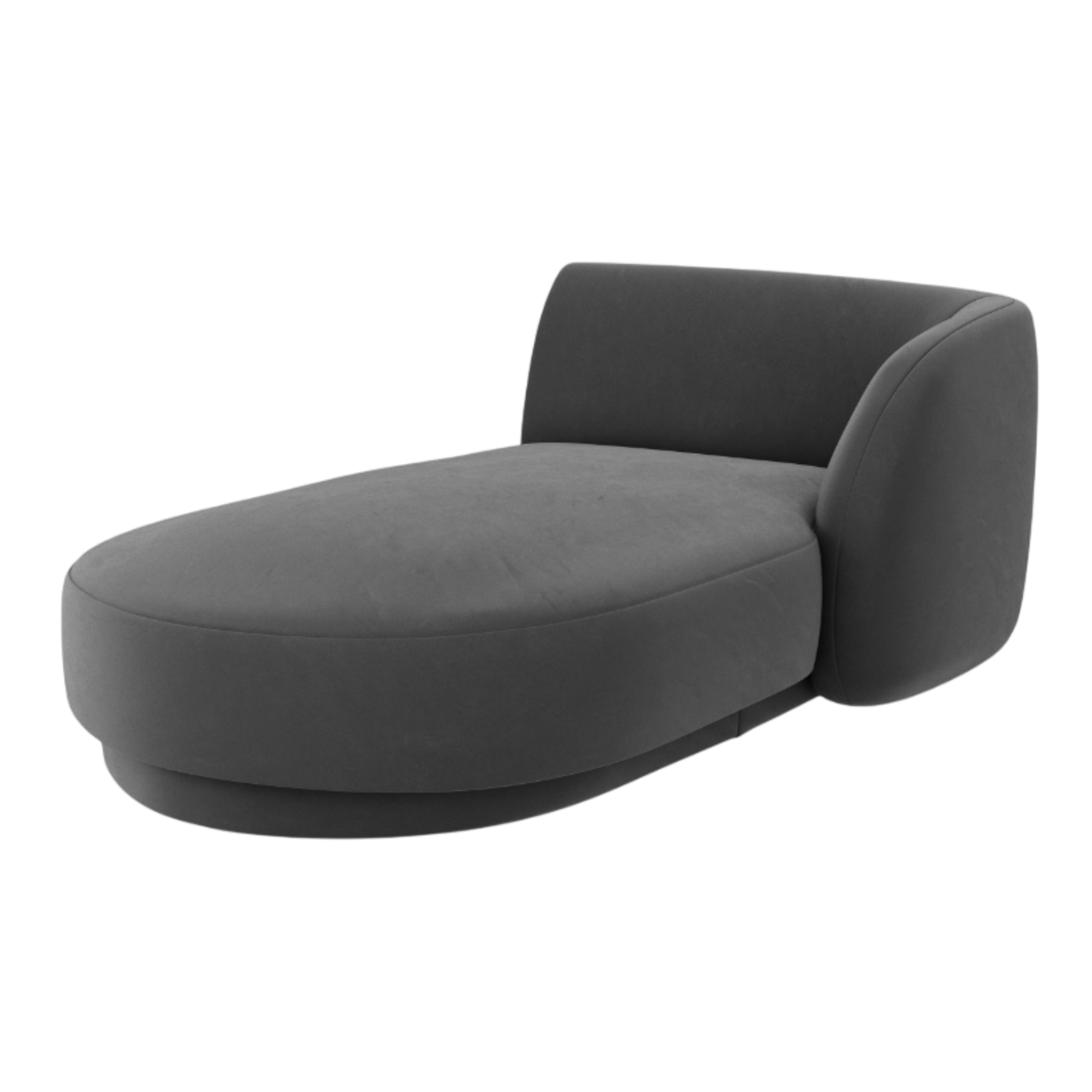 Right-facing velvet chaise longue MILEY gray