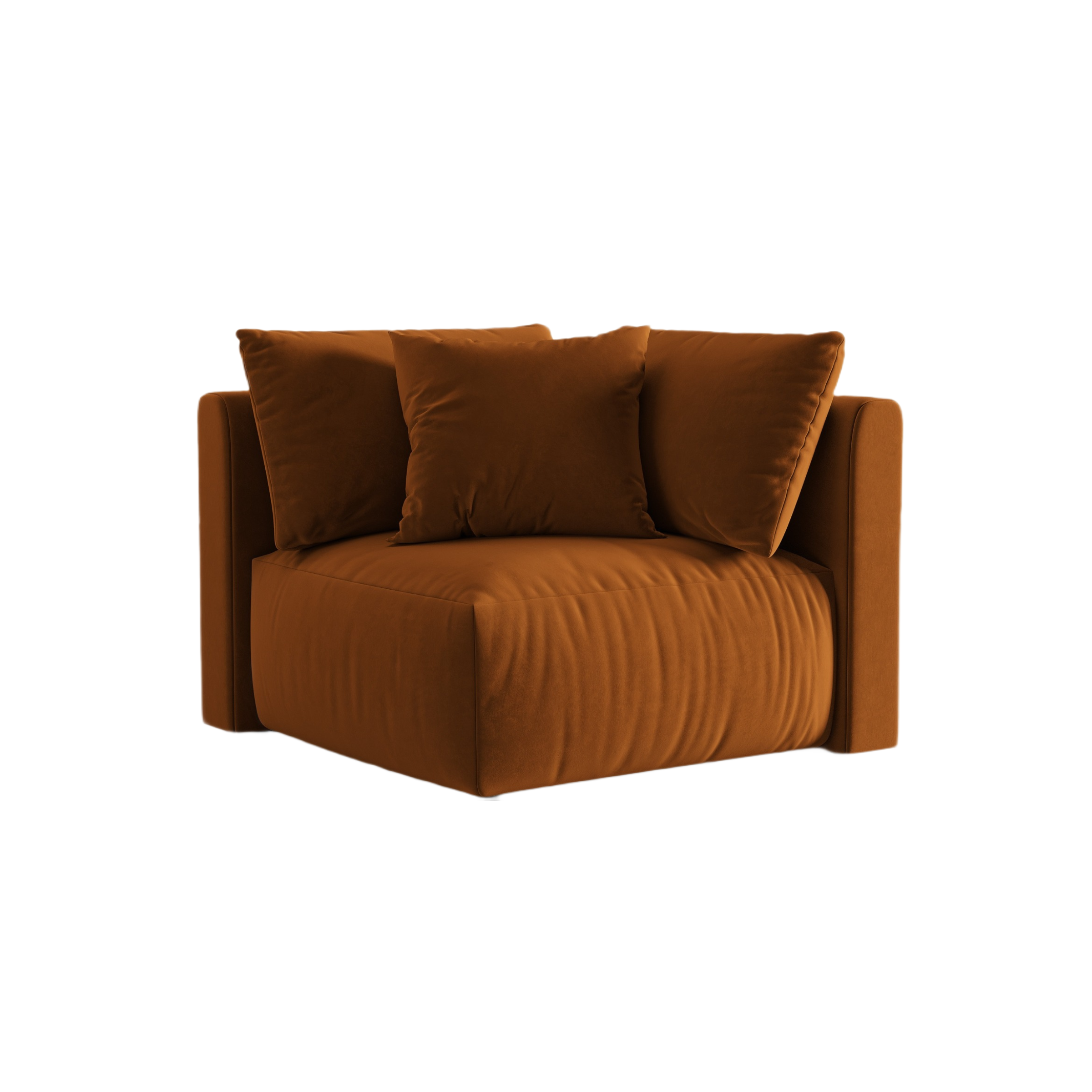 Velvet modular sofa CHRIS - corner element terracotta