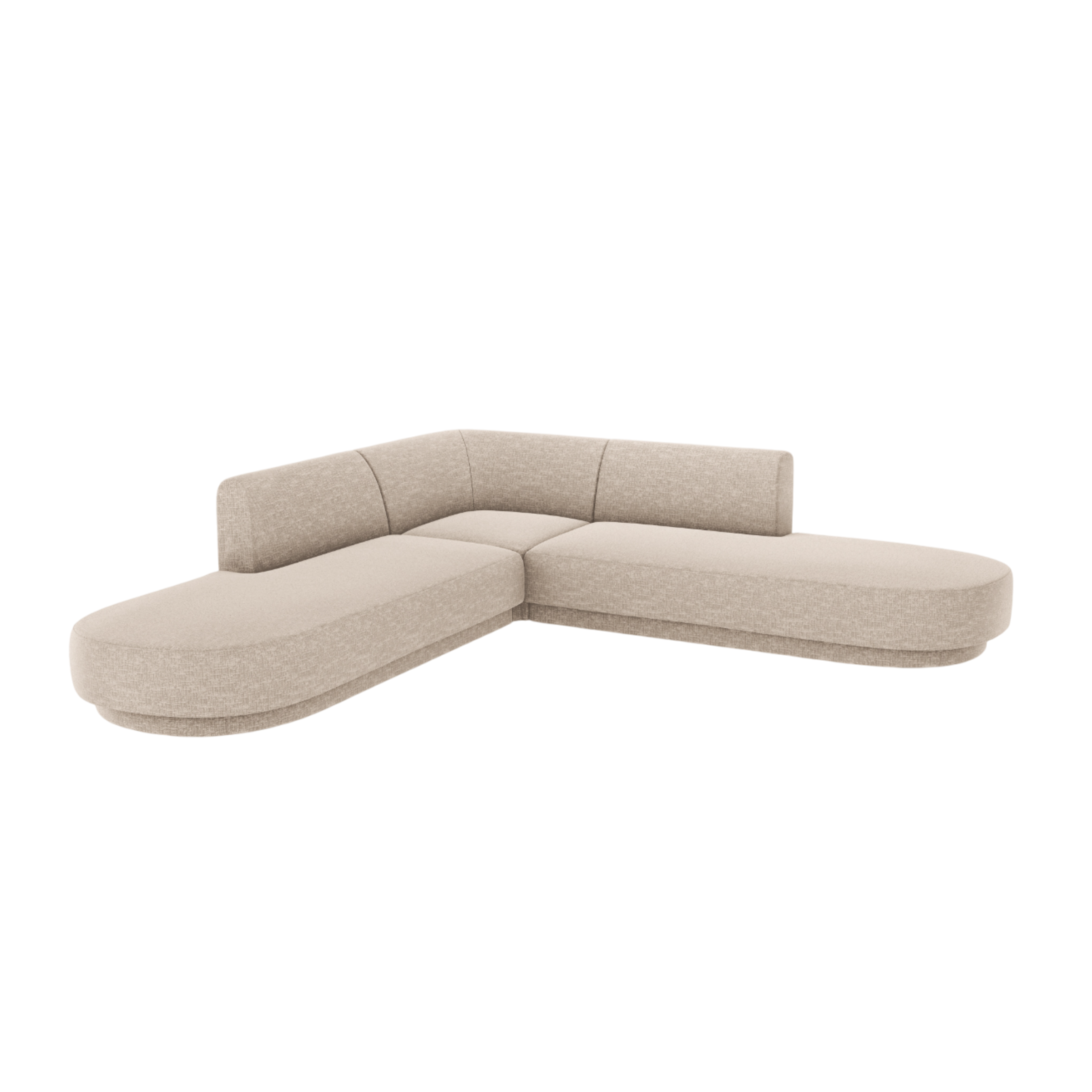 Fünfsitzer-Ecksofa MILEY beige Chenille