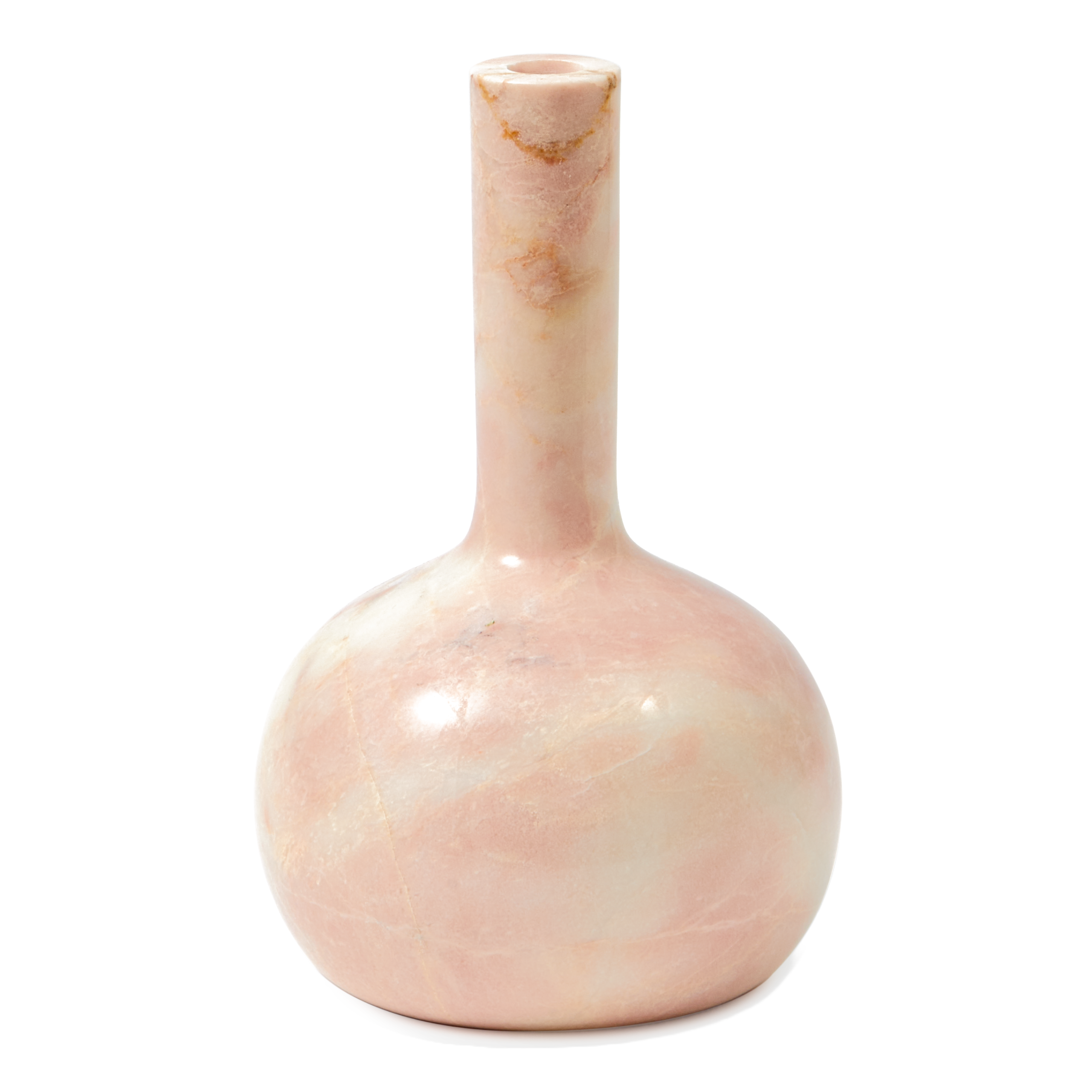 HERITAGE BELL candle holder in light pink marble