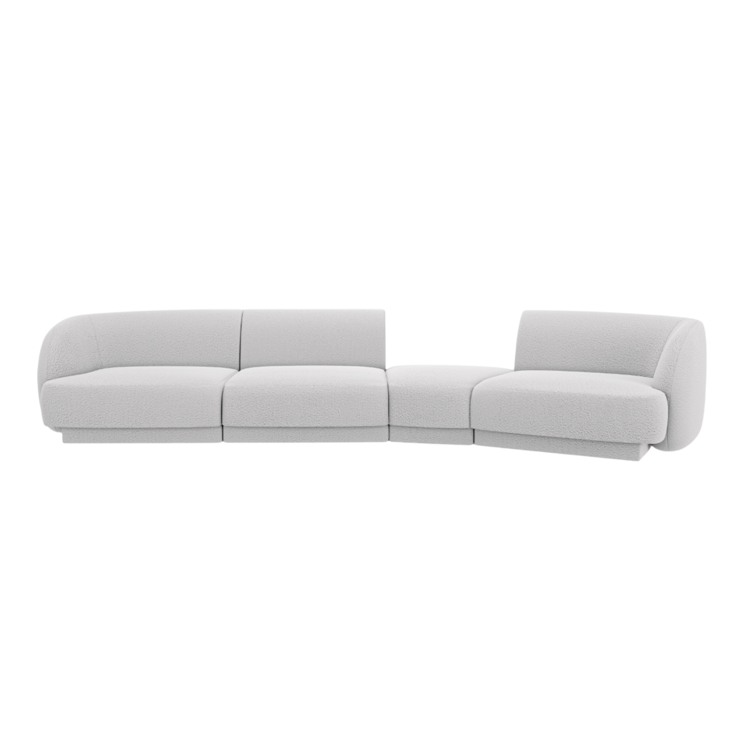 Right-facing modular sofa for 6 people MILEY light gray boucle